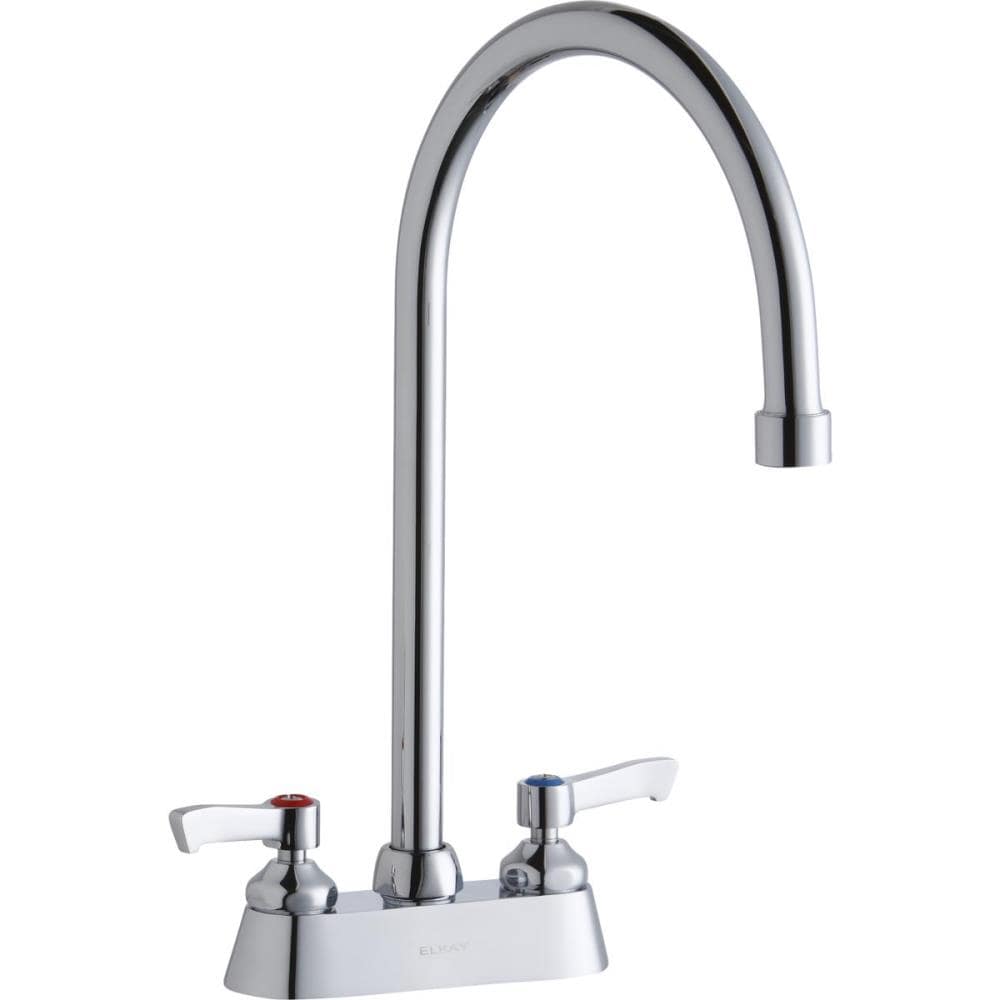 Elkay Chrome 2 Handle High Arc Commercial Kitchen Faucet At 4717