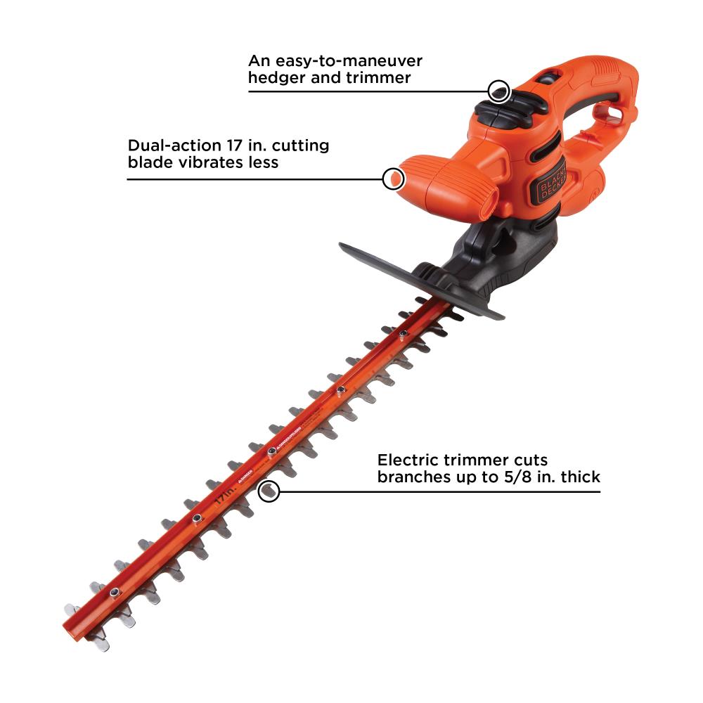  BLACK+DECKER Electric Hedge Trimmer, 17-Inch (BEHT150) : Baby  Skin Care Products : Patio, Lawn & Garden