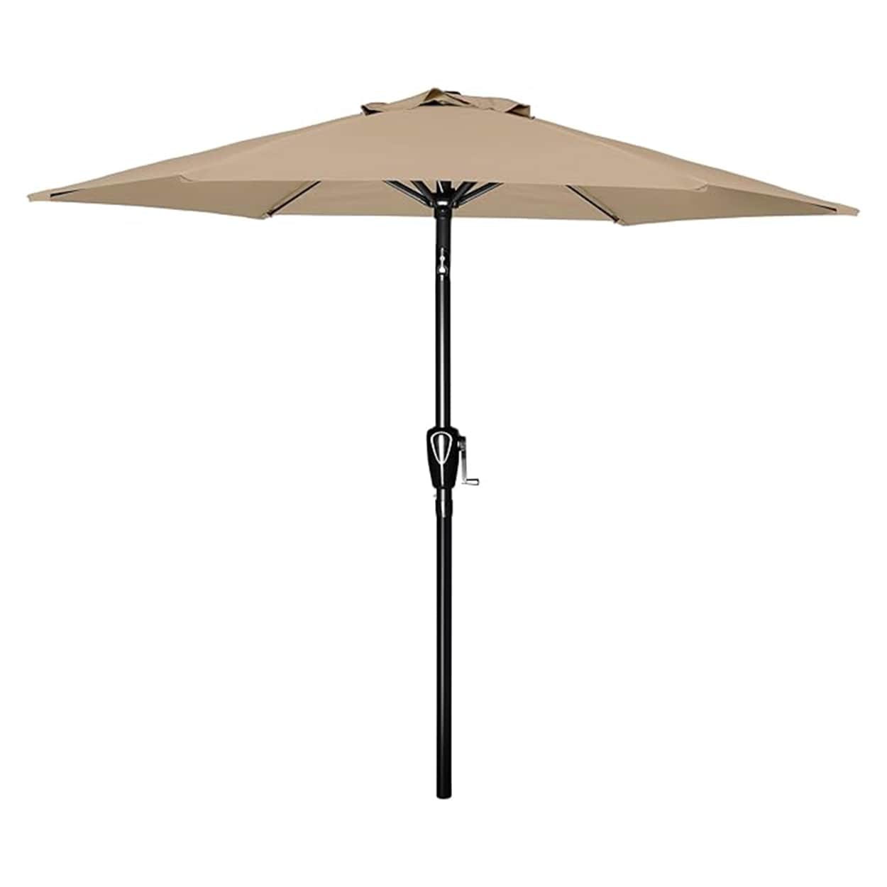 AHIOU HOME ZAAHG-P227349UM 7.5-ft Steel Tan Push-button Tilt Market Patio Umbrella