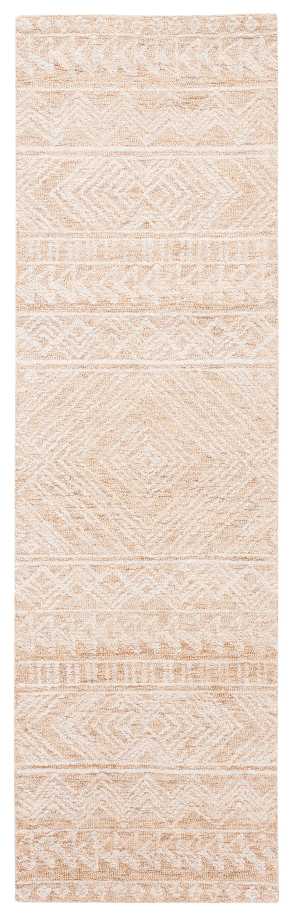 Gold and Ivory Hand-Tufted Wool Runner Rug