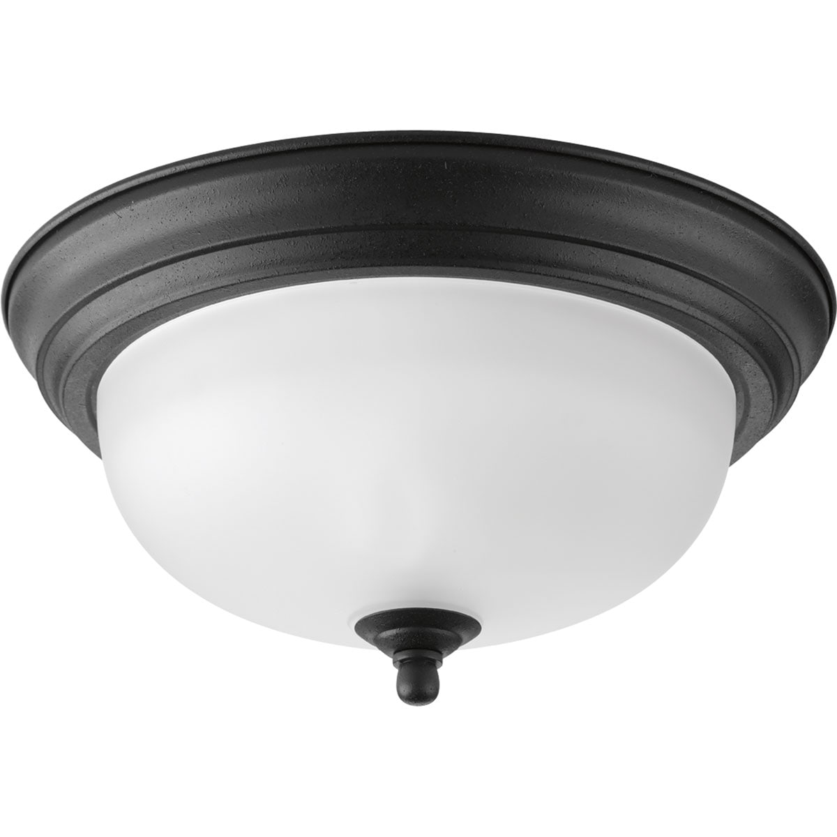 Progress Lighting P3924-80 Dome Glass CTC 1 -Light 11.37-in Black Flush Mount Light