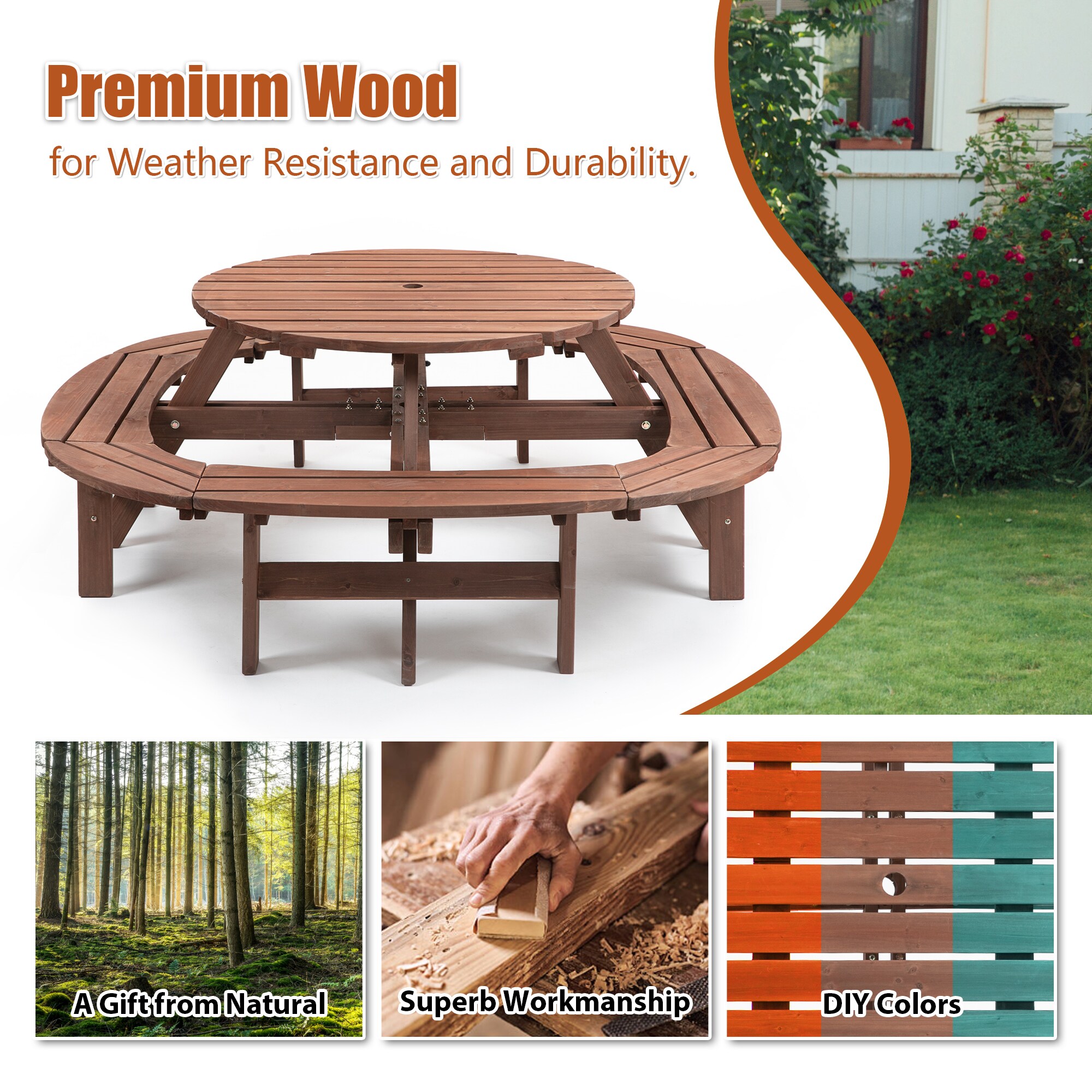 WELLFOR PECG-012 Picnic-Tables - View #6