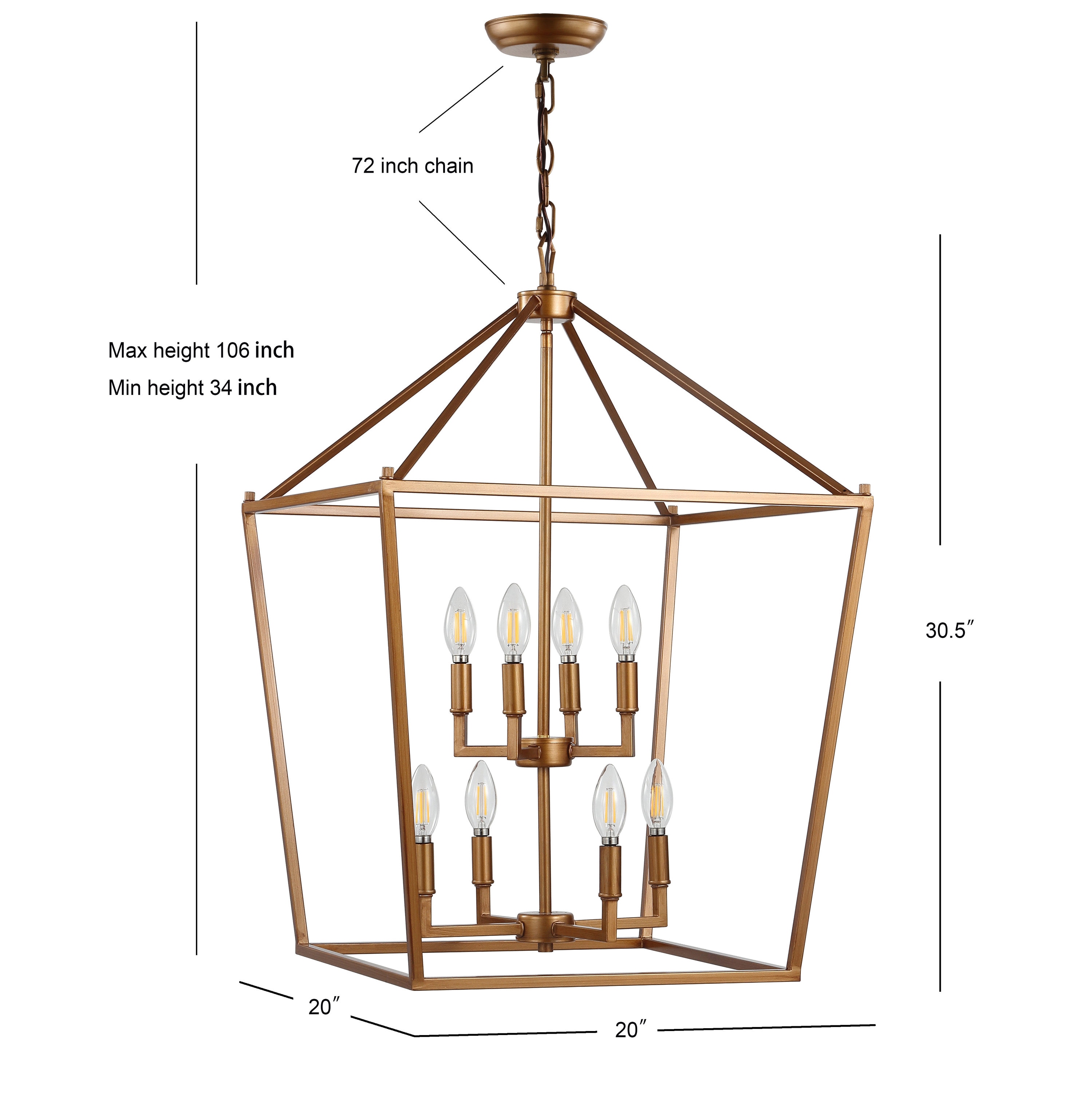 Pagoda 20" Antique Gold Farmhouse LED Lantern Pendant