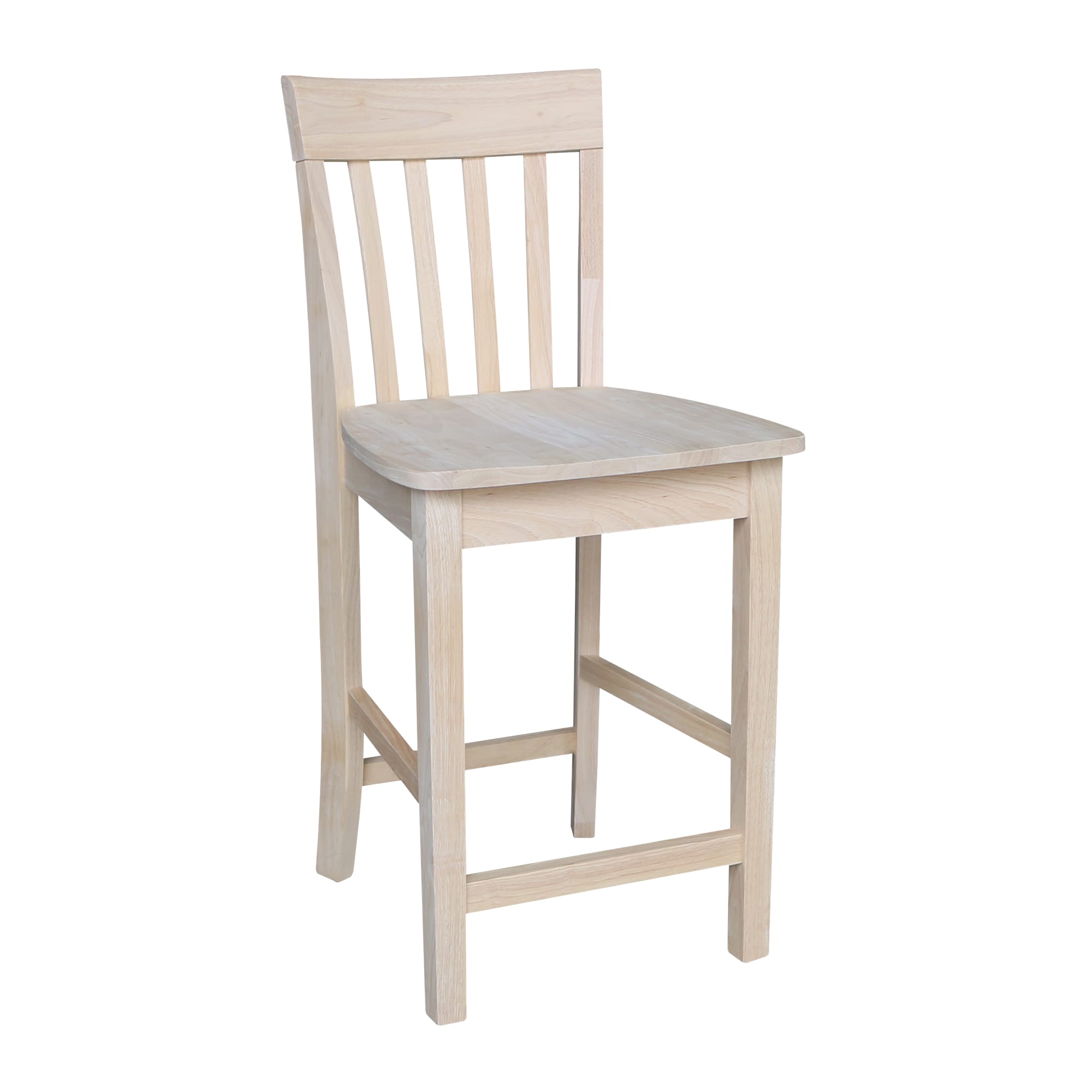 Brown Solid Wood 24" Slatback Stool
