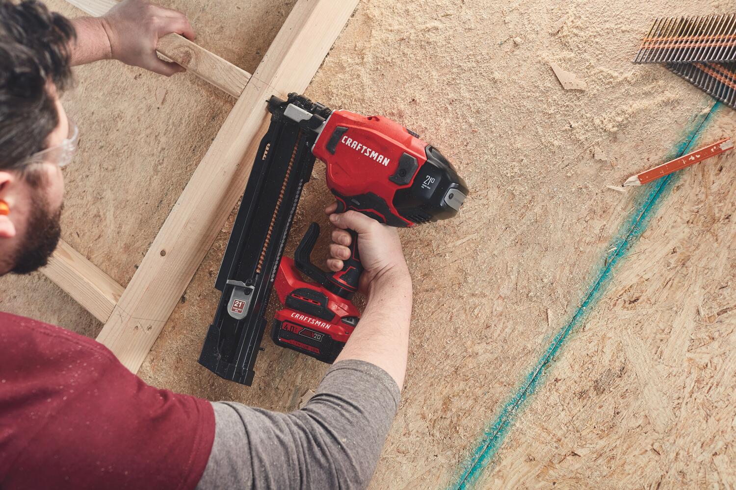 Shop CRAFTSMAN V20 21 Degree Cordless Framing Nailer V20 20 Volt