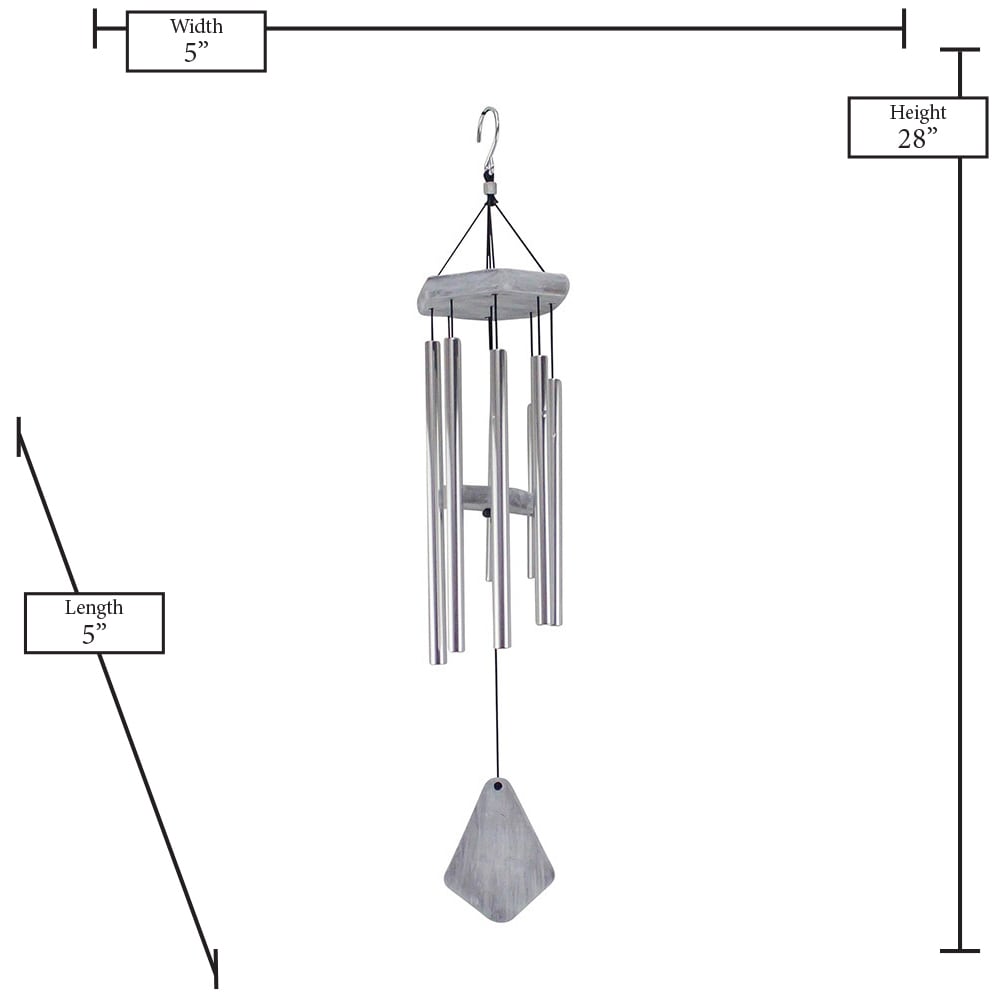 RCS Gifts 28-in Whitewash Metal Wind Chime at