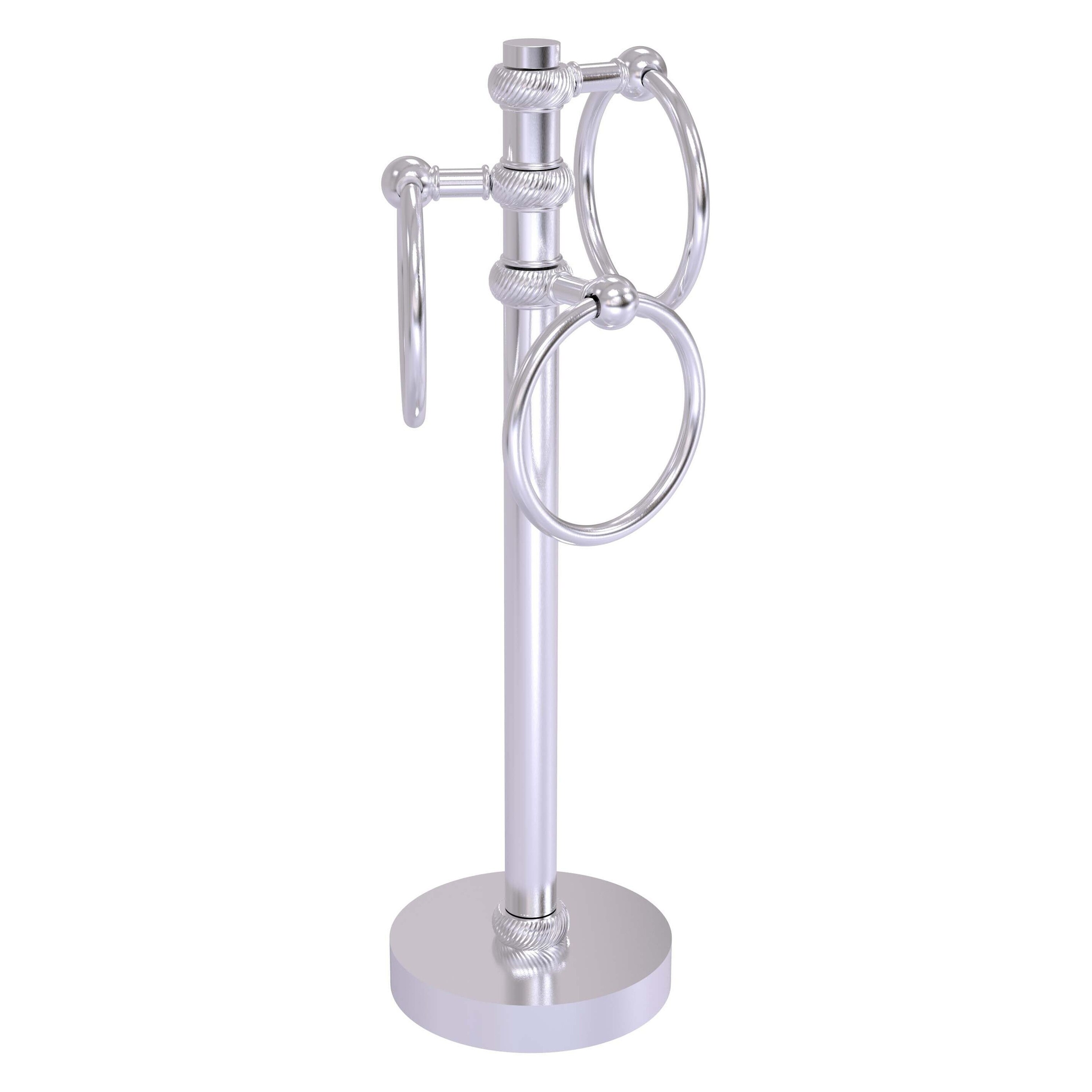 Allied Brass Satin Chrome Freestanding Towel Rack at