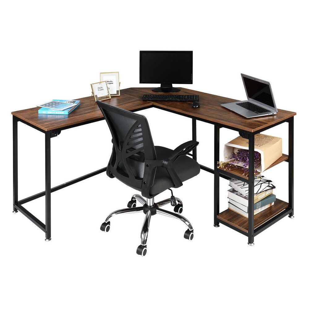 Winado 632078031909 Computer Desk 54.33-in Brown Modern/Contemporary Computer Desk