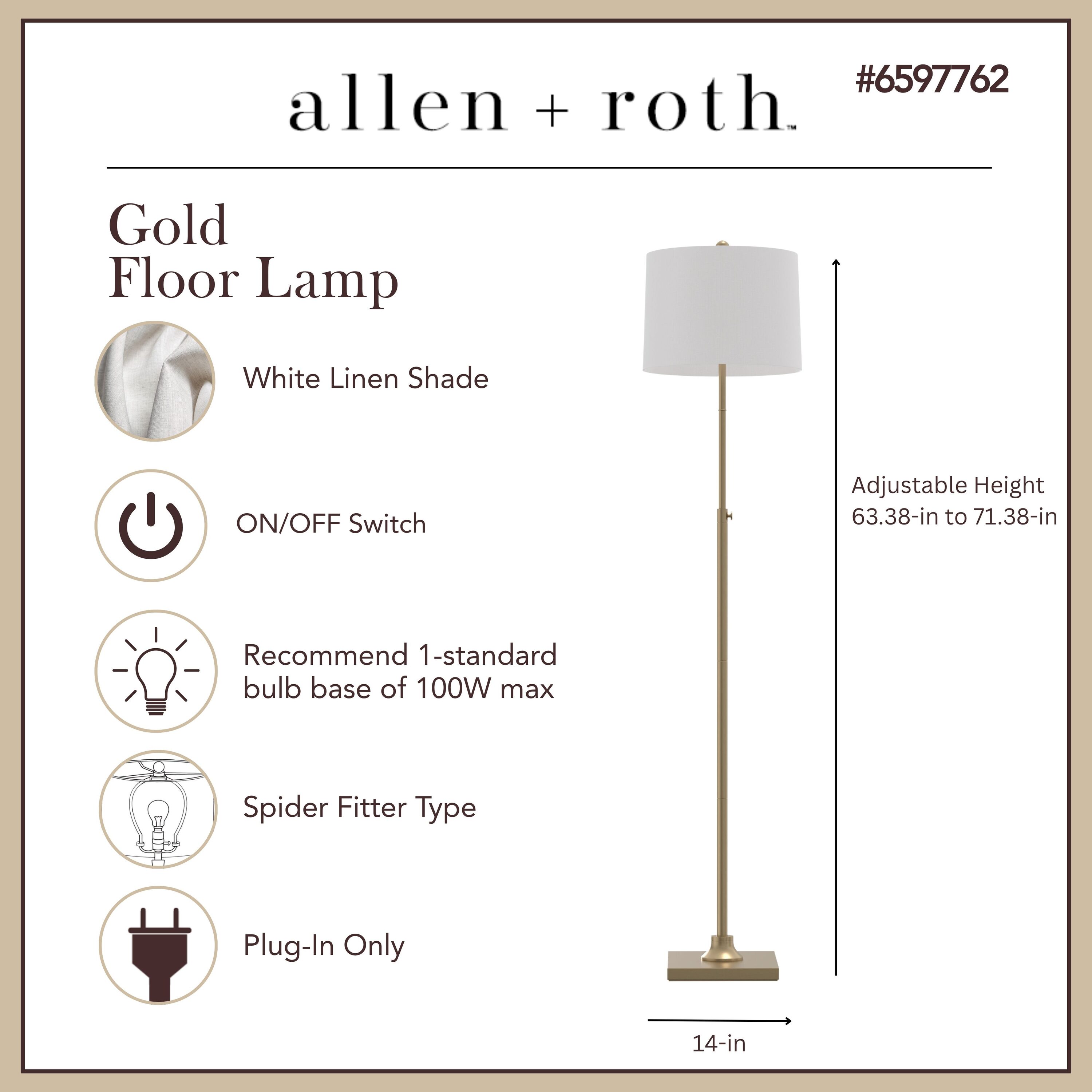allen + roth FL15GD floorlamps - View #3