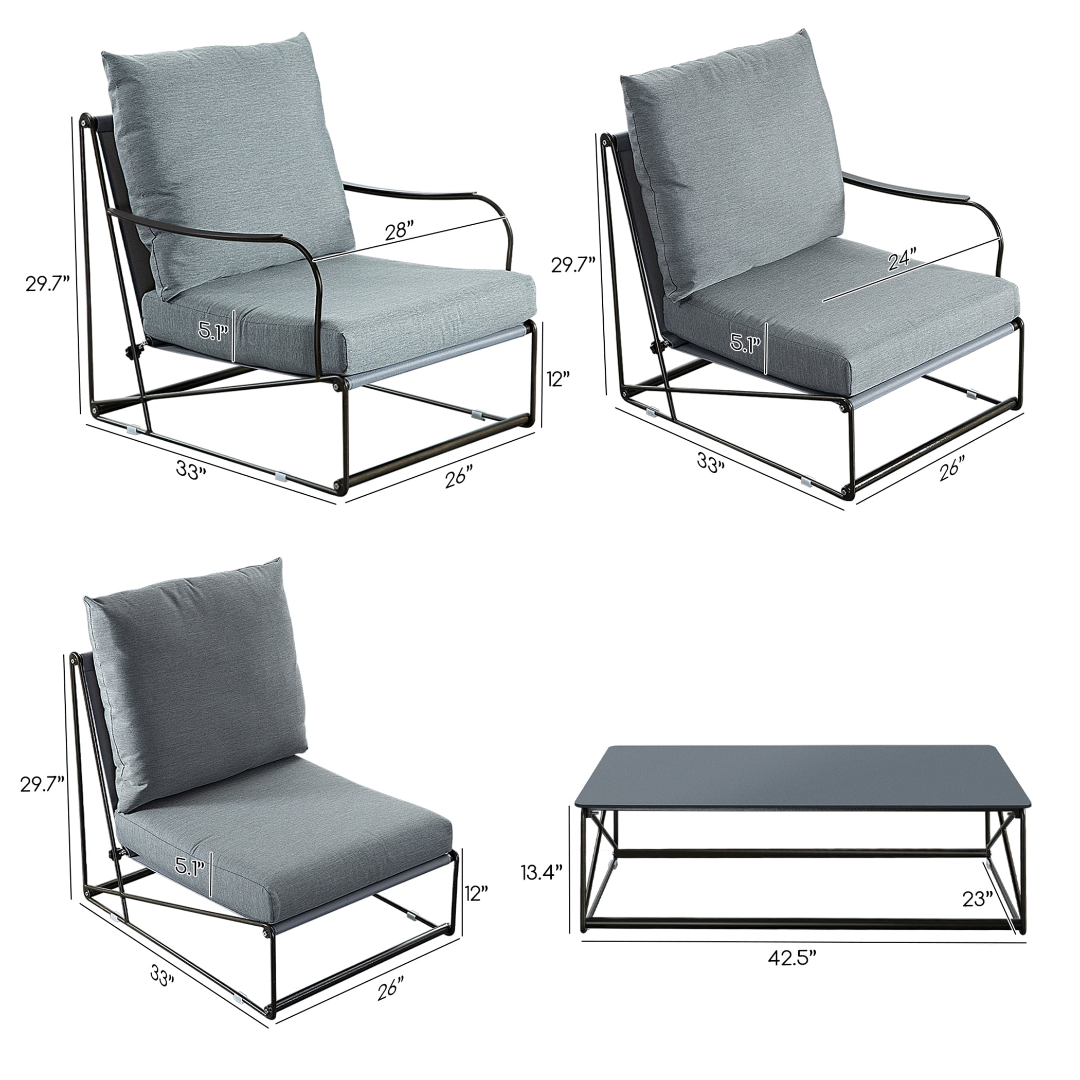 FOREST HOME FT-ZJ118BKBL Patio-Conversation-Sets - View #8