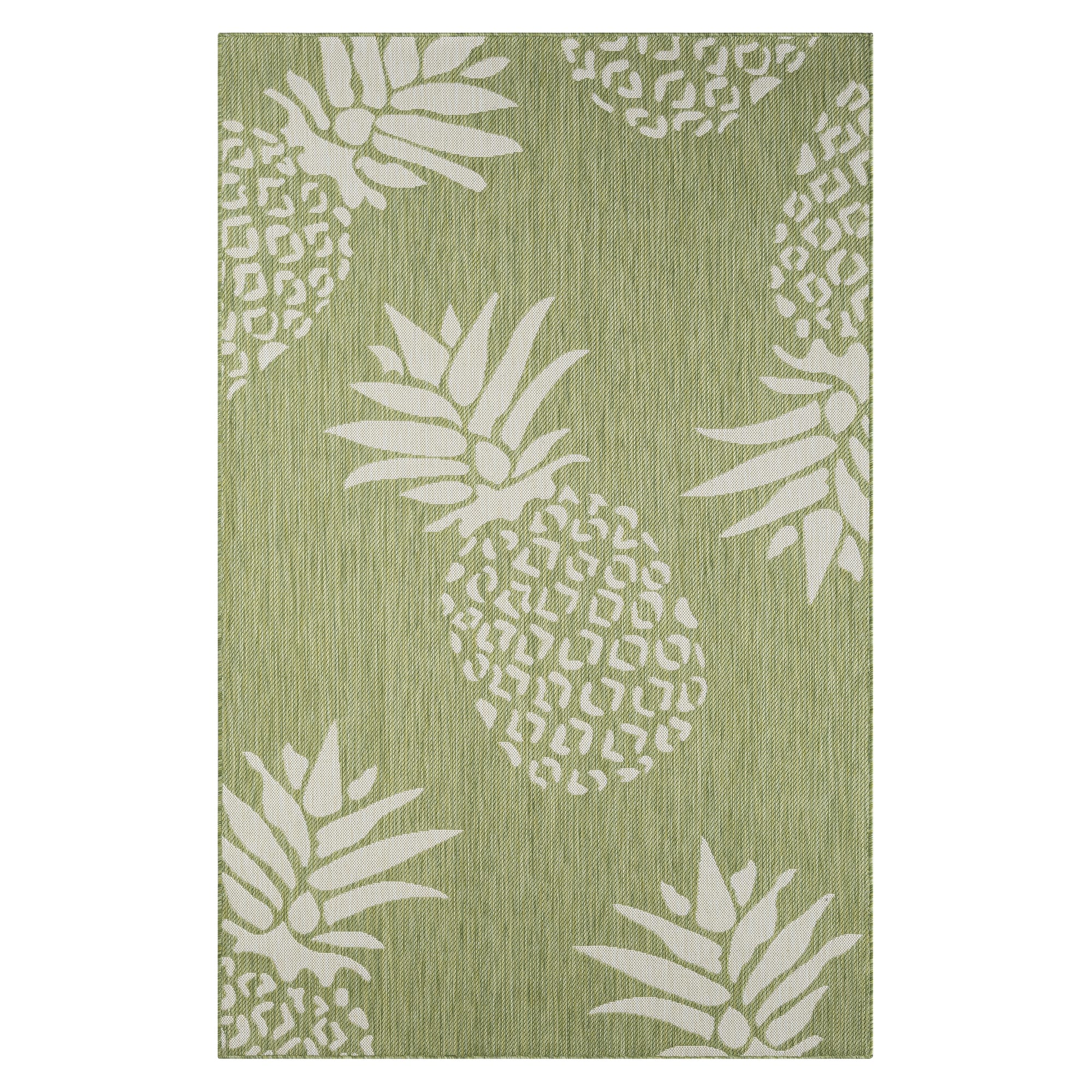 LR Home 9473A7084934J8 8 X 10 (ft) Dark Green/Beige Indoor/Outdoor Floral/Botanical Area Rug