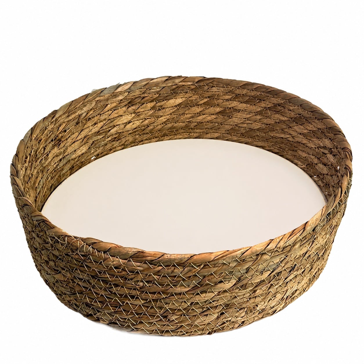 Aoibox  Handwoven Cattail Bread Warmer Basket with Cordierite Stone 11 x 11 x 3 5 in Serves Sourdough Pizza Tortillas