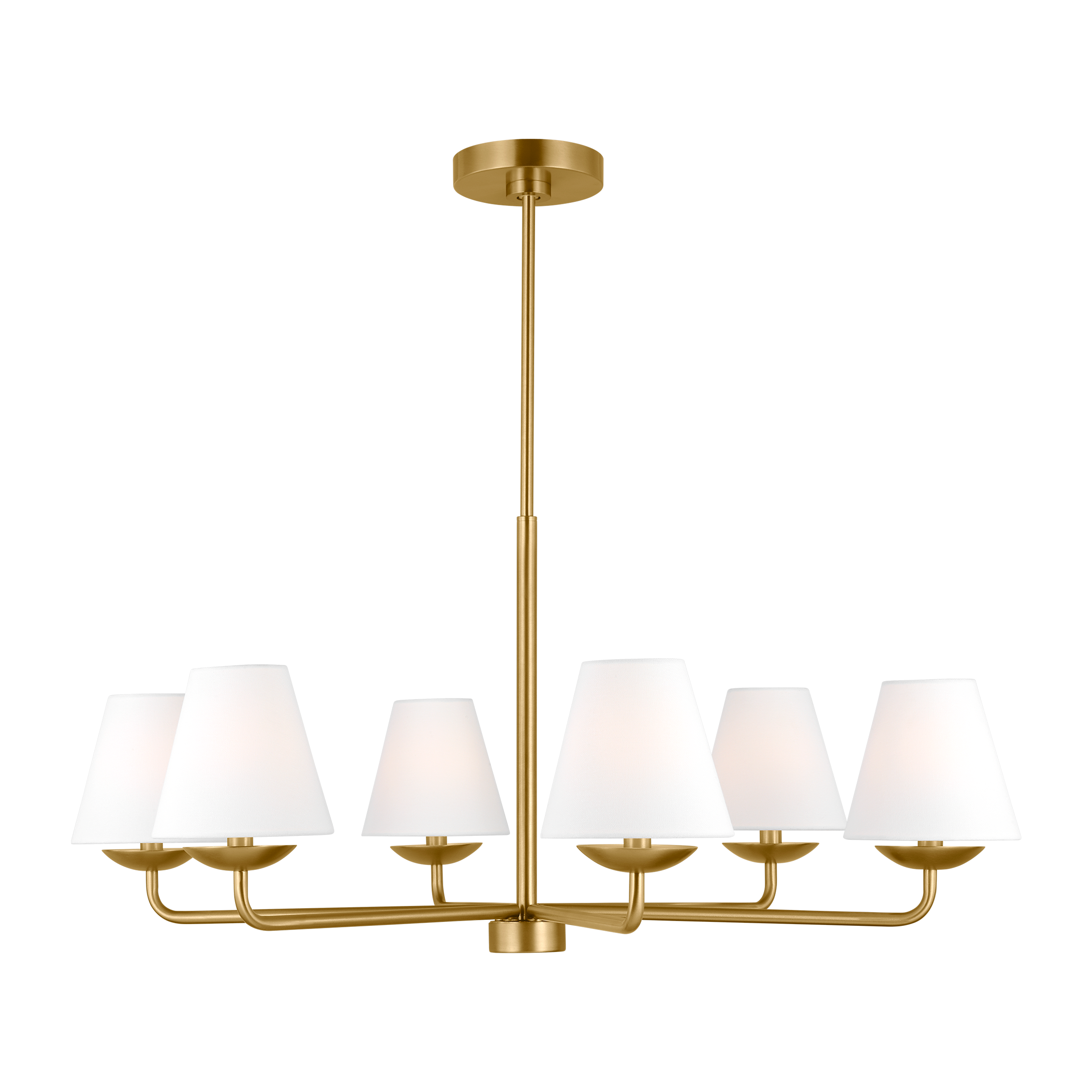 Scott Living DJC1186SB Albion 6 -Light Satin Brass Transitional For Use in Dining Rooms, Foyers, Living Rooms Chandelier