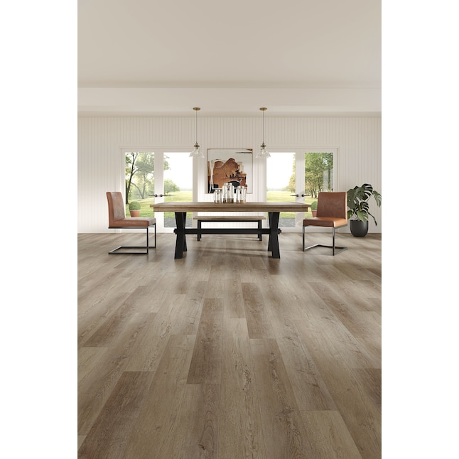 Sample Harvest Oak Waterproof And Water Resistant Wood Look Interlocking Luxury Vinyl Plank At Lowes Com