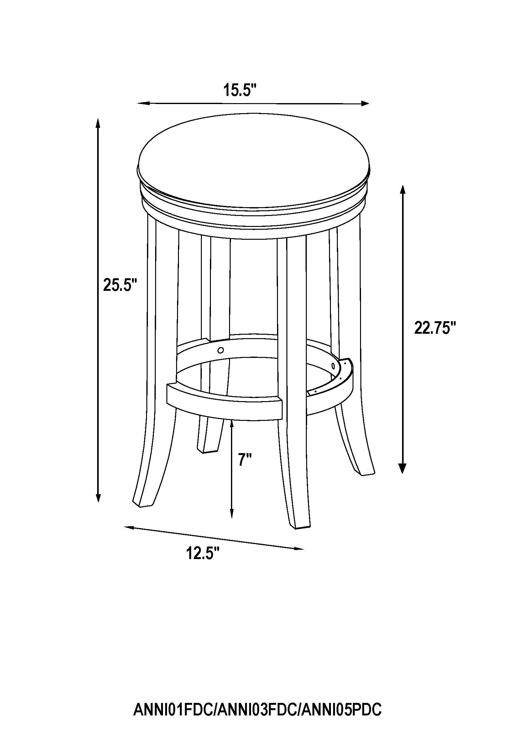 Alaterre Furniture ANNI01FDCR2 stools - View #6