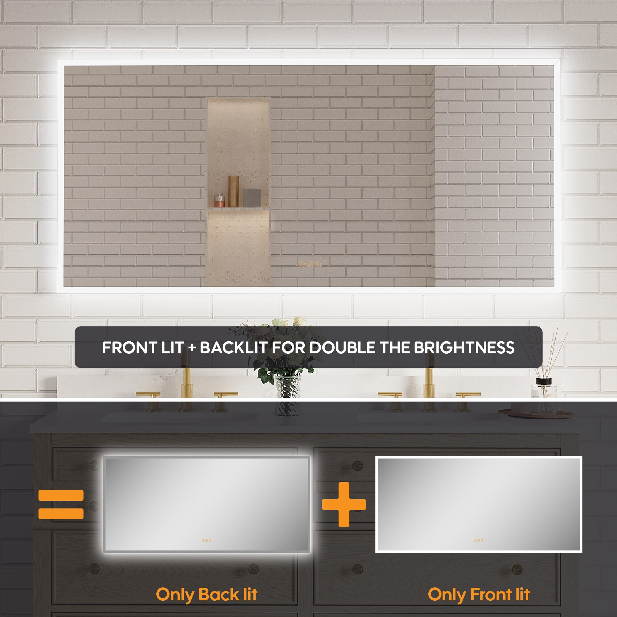 WELLFOR UCS-10FL6028 Framed-Bath-Mirrors - View #5