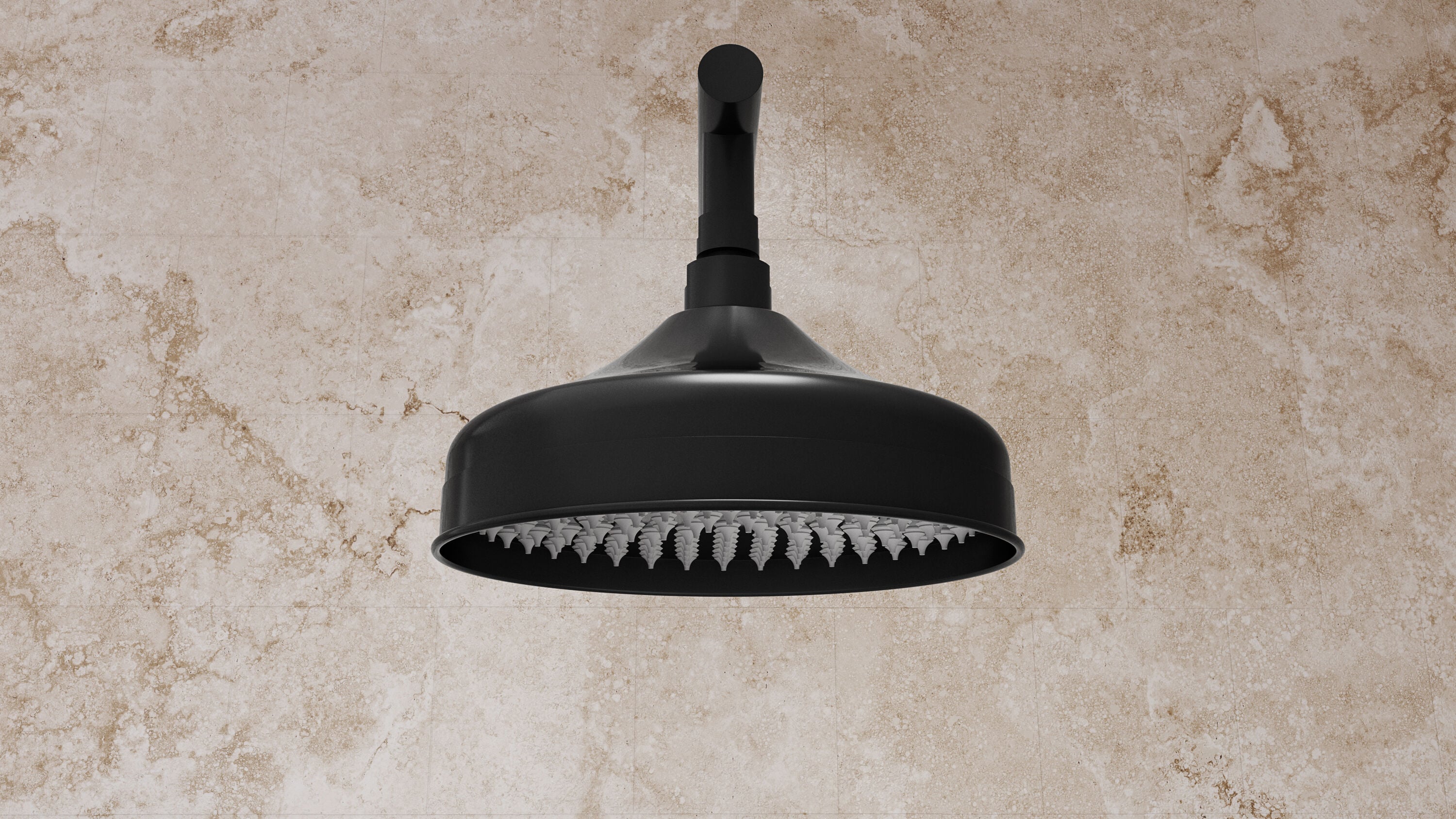 DreamLine Atlantic 1 -Spray Matte Black 8-in Round Rain Shower Head 1.8 GPM