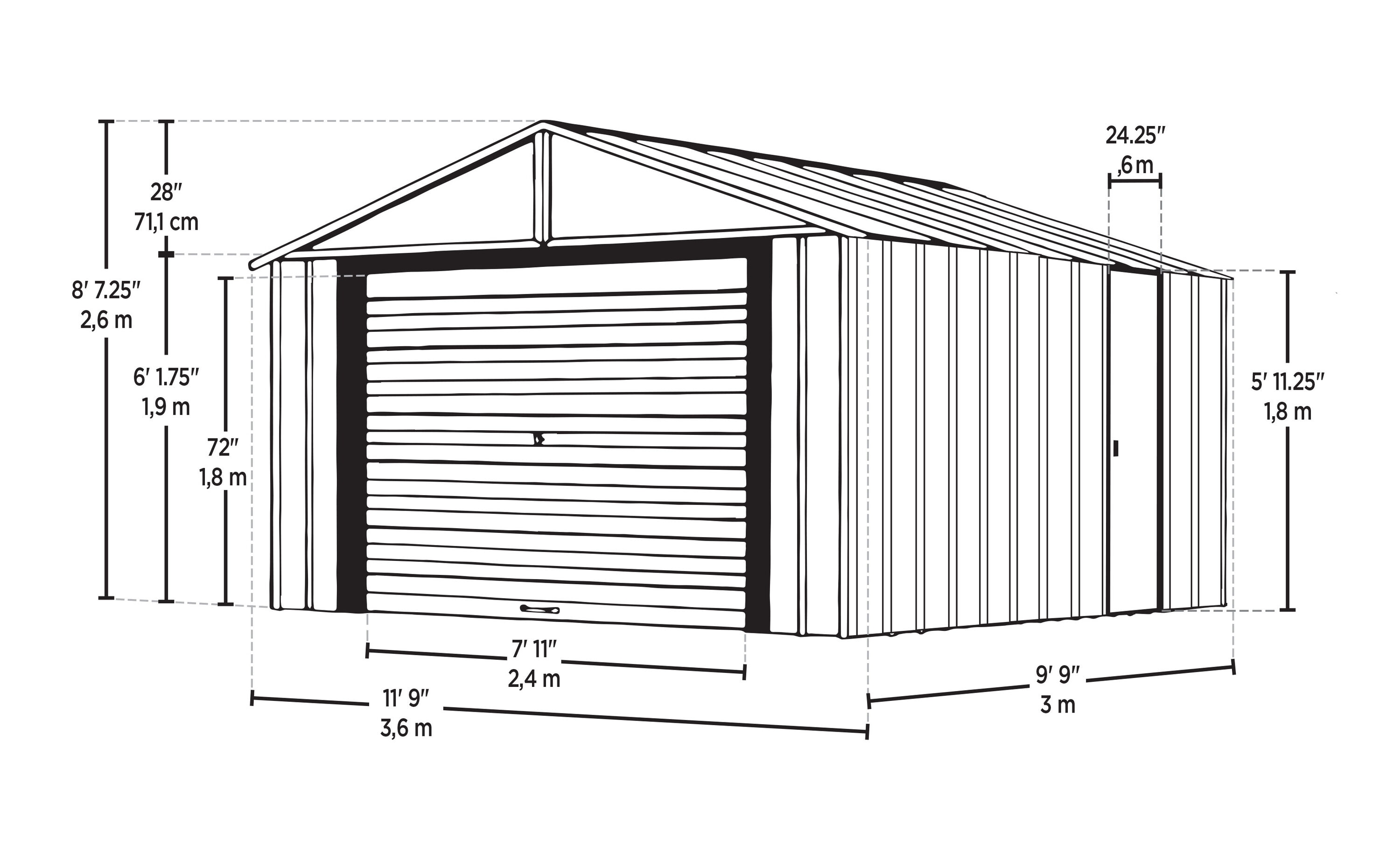Arrow BGR1210FG Metal-Storage-Buildings-Sheds - View #3