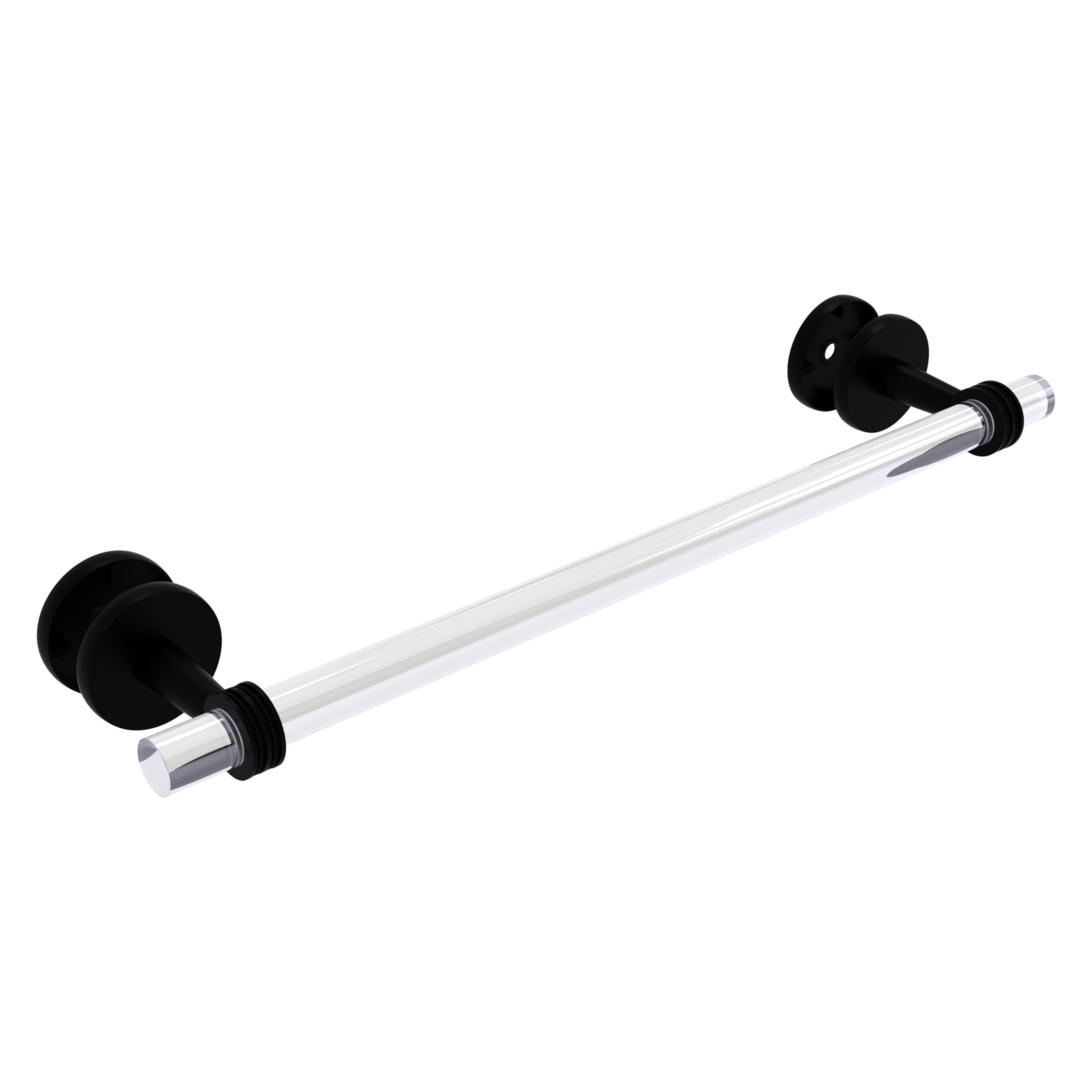 Allied Brass CV-41D-SM-18-BKM Clearview 18-in Matte Black Wall mount Single Towel Bar