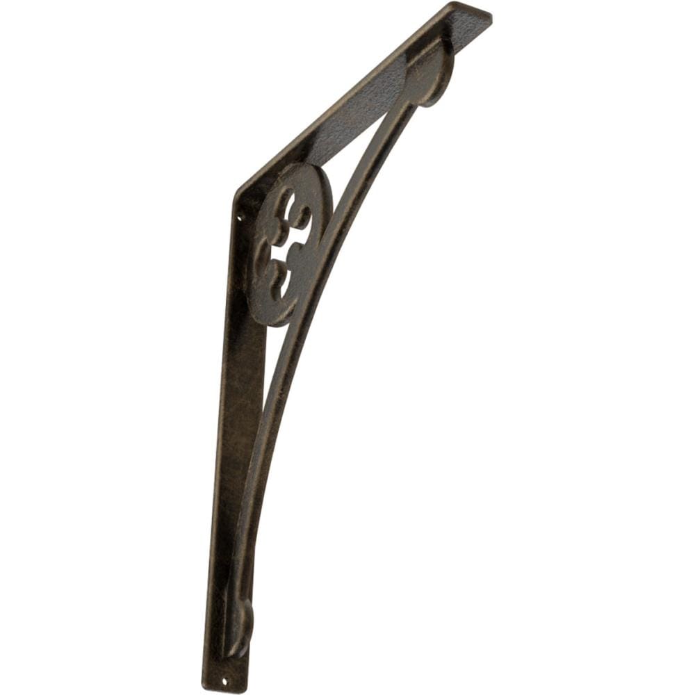 Ekena Millwork BKTM01X12X15SCRAPG Crawley 12-in x 1.5-in x 15-in Antique gold Wrought iron Countertop support bracket