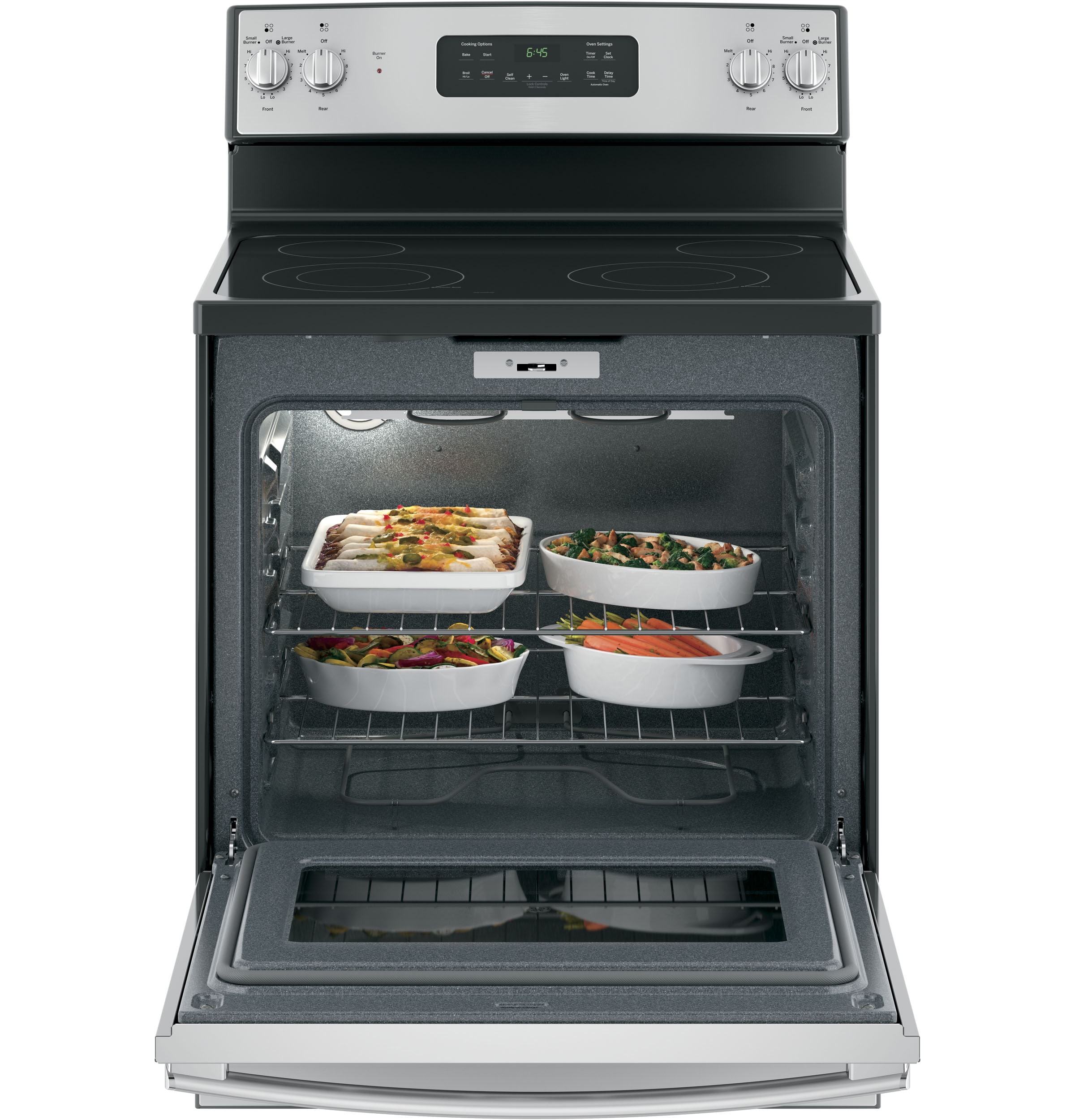 GE 30-in Smooth Surface 4 Elements 5.3-cu Ft Self-Cleaning Freestanding ...