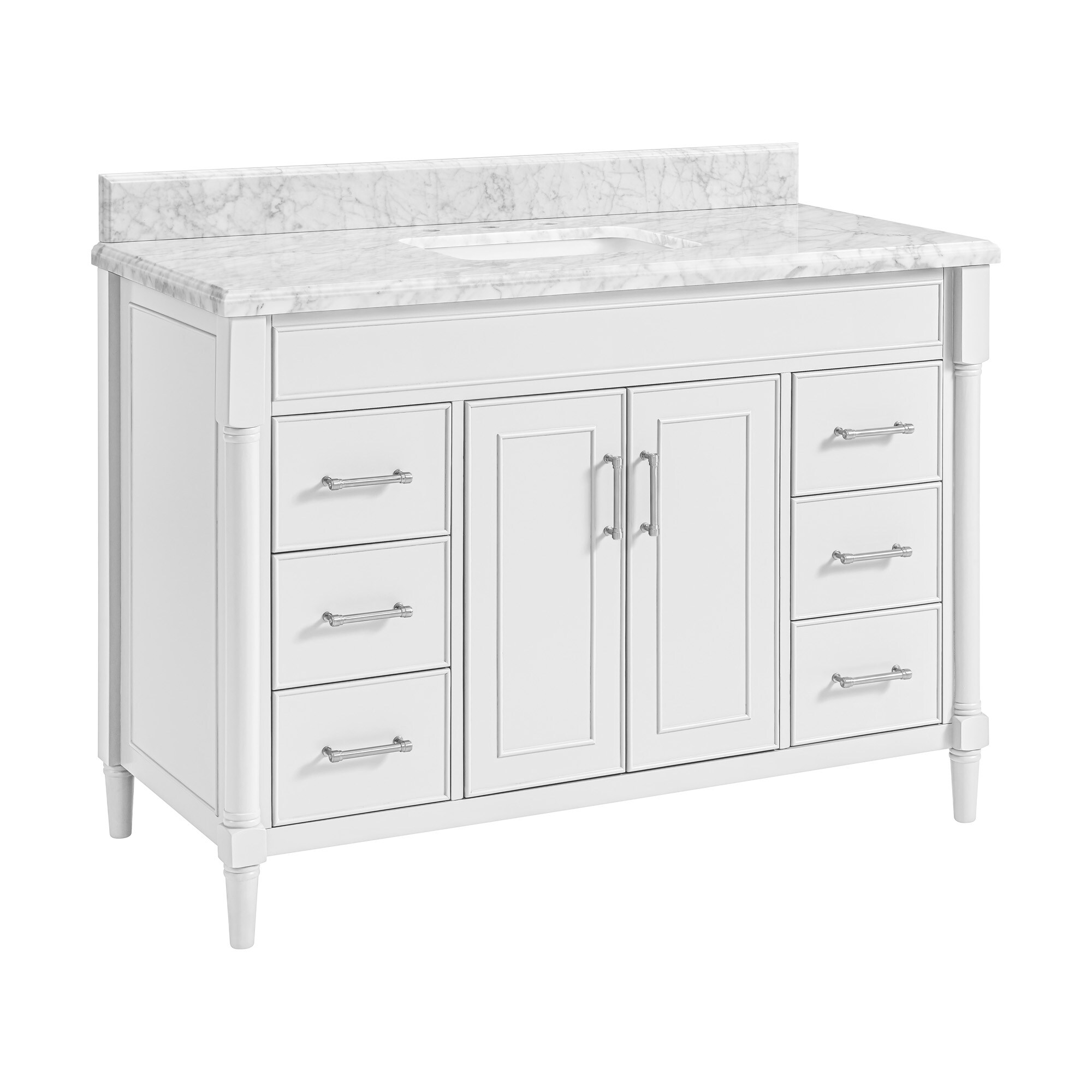 allen + roth Perrella 49-in White Undermount Single Sink Bathroom ...