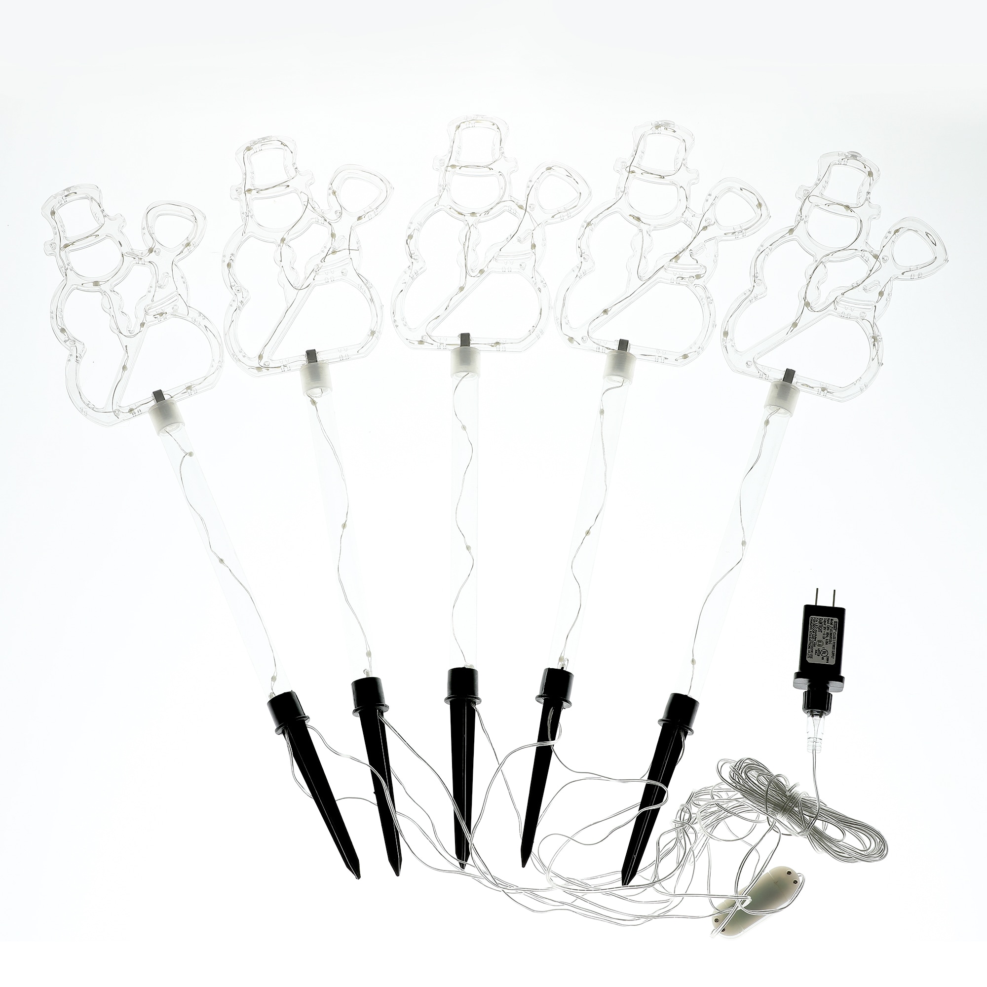 LuxenHome WHHD1419 5-Pack 23.5-in Snowman Light with Multicolor LED Lights