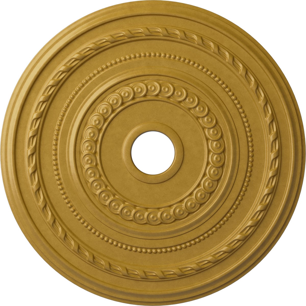 Ekena Millwork CM25COIGS Cole 25.375-in W x 25.375-in L Painted Iridescent Gold Polyurethane Whole Ceiling Medallion