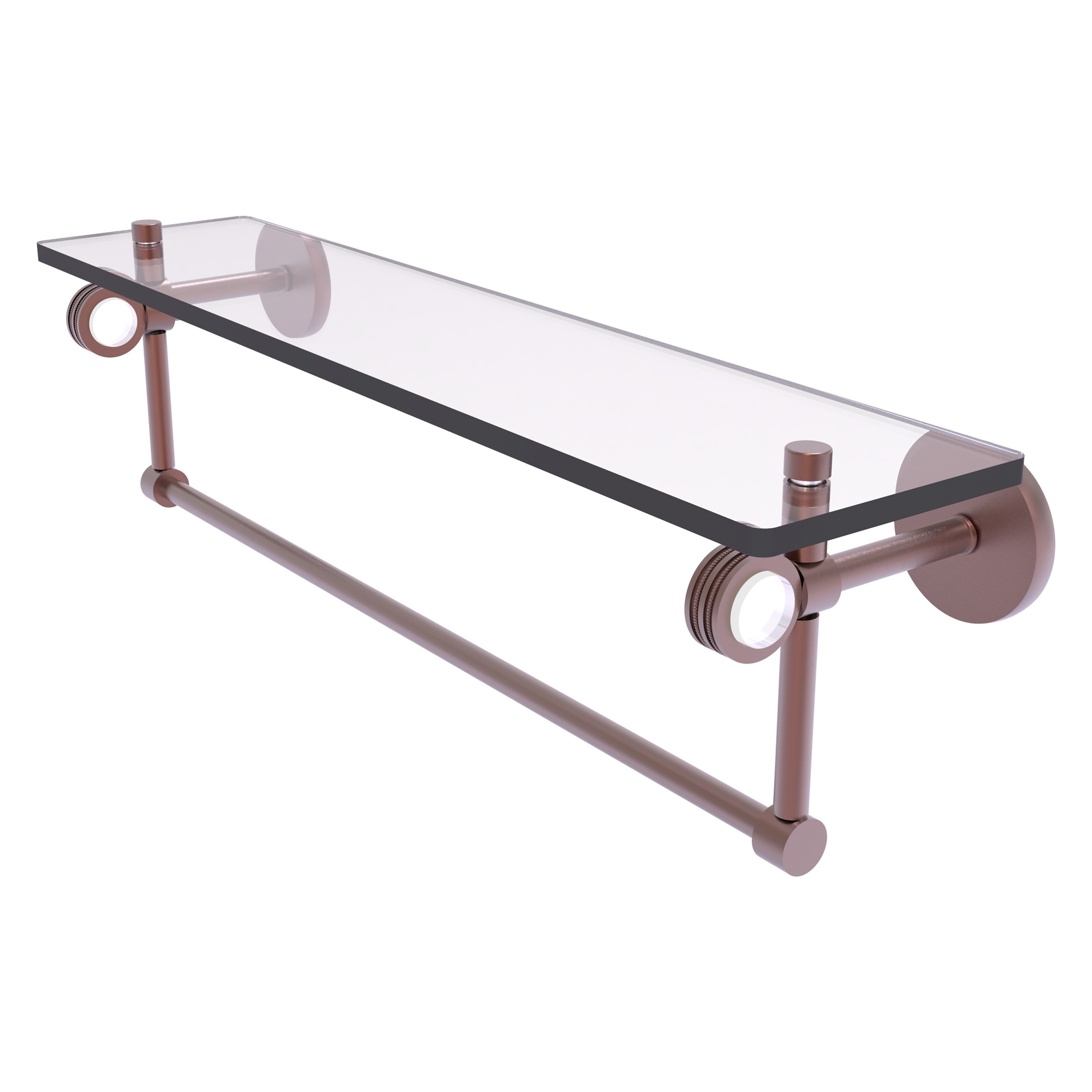 Allied Brass CV-1TBD-22-CA Clearview Antique Copper Wall mount Bathroom Shelf ( 22-in x 6.2-in x 5-in )