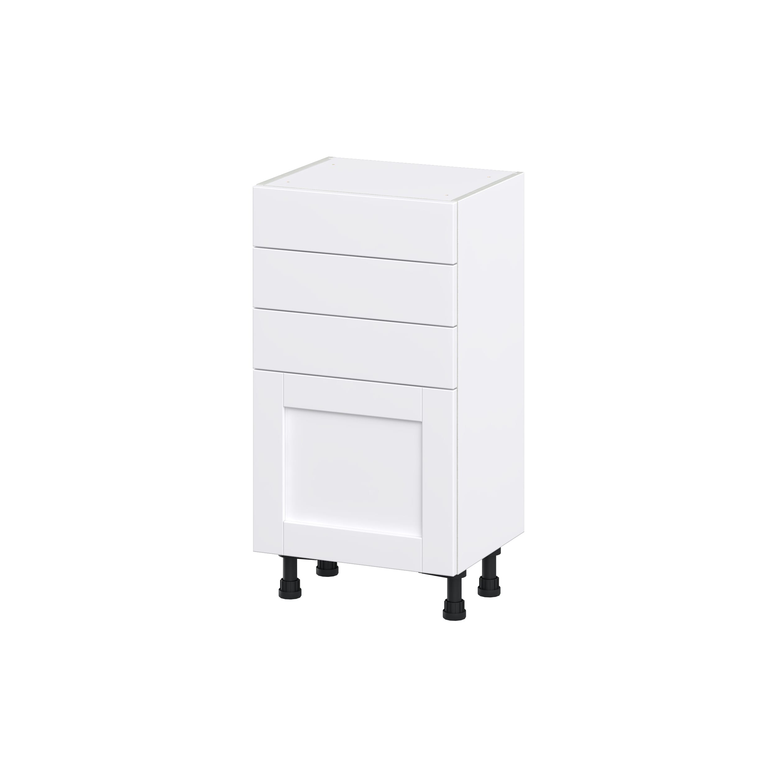 Hugo&Borg DSB1814C(L/R)-RM Rosemont 18-in W x 34.5-in H x 14-in D Glacier White 3 -Drawers Base Fully assembled Cabinet (Flat Panel Shaker)