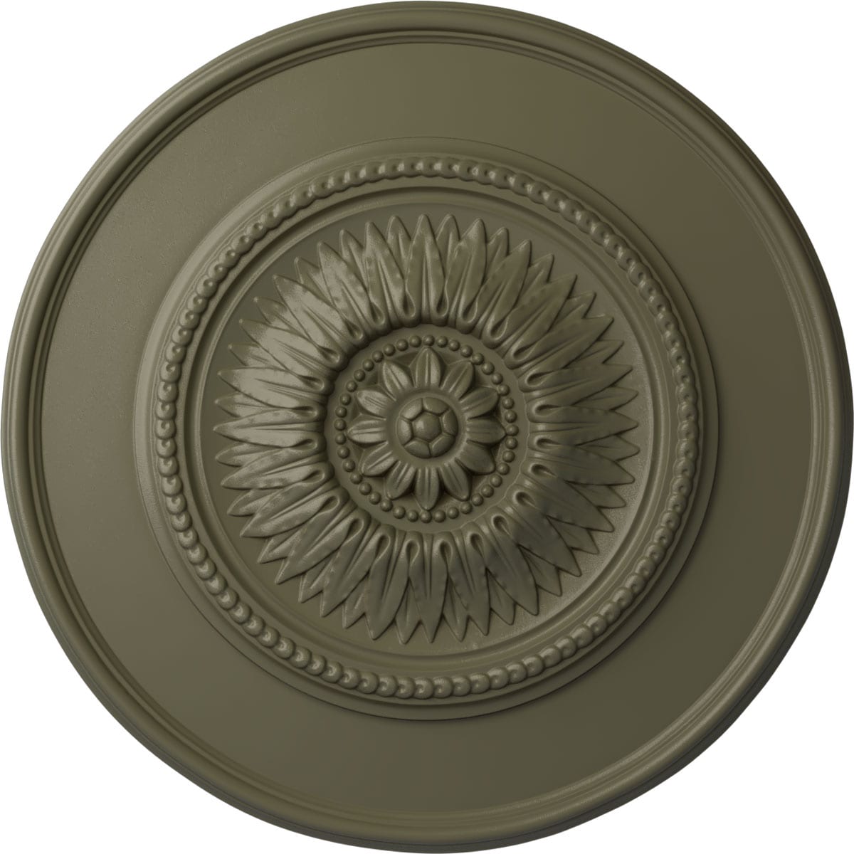 Ekena Millwork CM23FLSSF Floral 23.5-in W x 23.5-in L Painted Spartan Stone Polyurethane Whole Ceiling Medallion