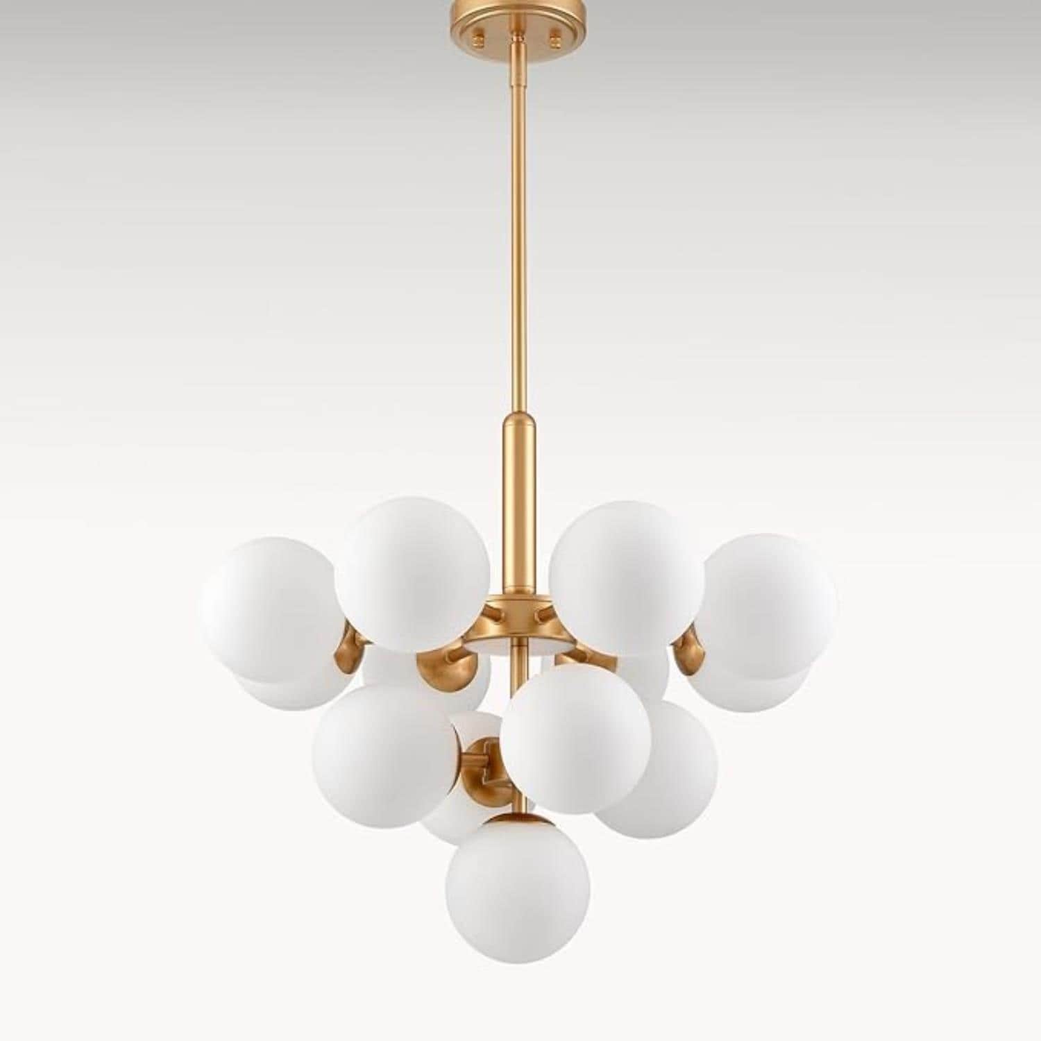 Claxy CL-B5335-13DU-J Opal 13 -Light Brushed Brass Modern/contemporary For Use in Bathrooms, Bedrooms, Dining Rooms, Foyers, Kitchens, Living Rooms Chandelier