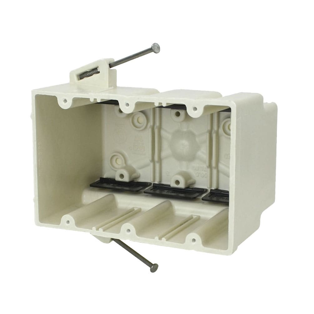 Allied Moulded Products R3303=NK 3 -Gang Fiberglass Weatherproof New work Rectangular Electrical Box 24 -Pack