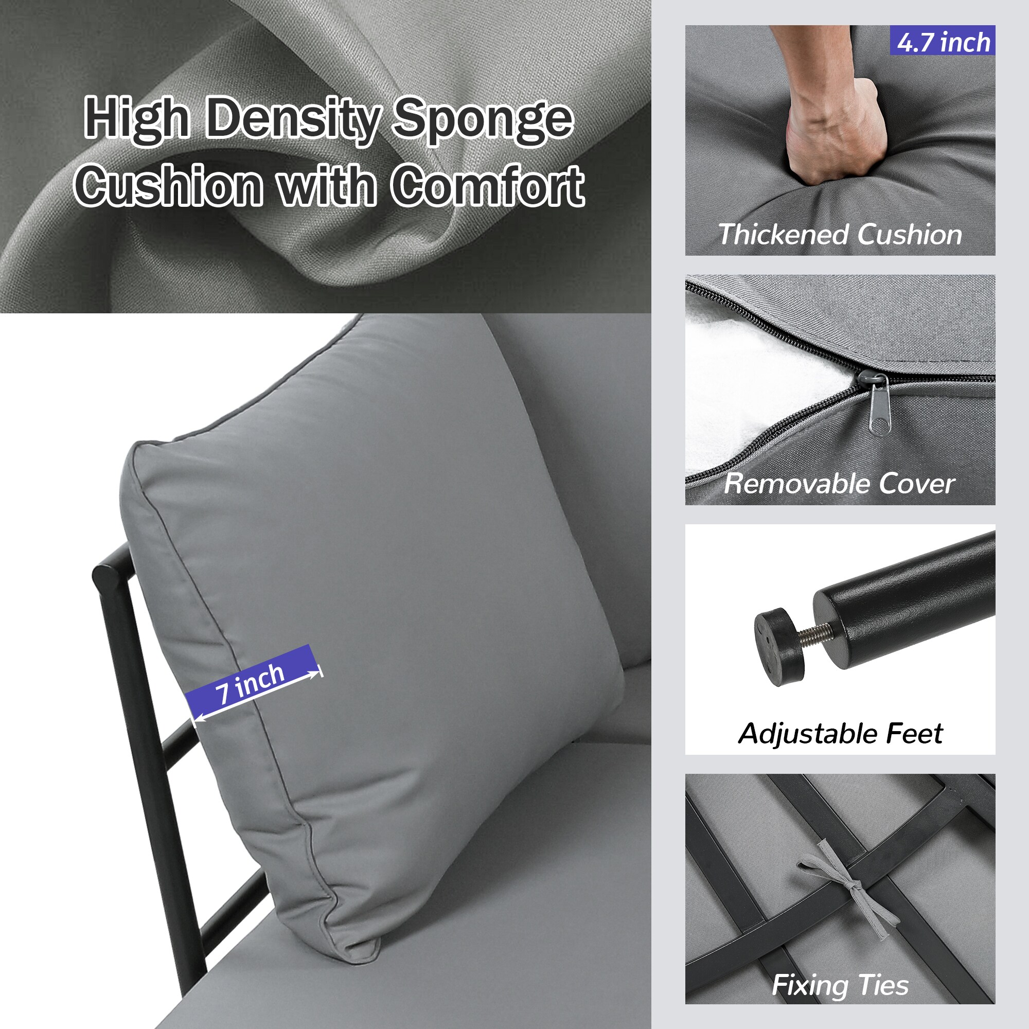 SINOFURN SYA38081GY Patio-Sofas-Daybeds - View #4