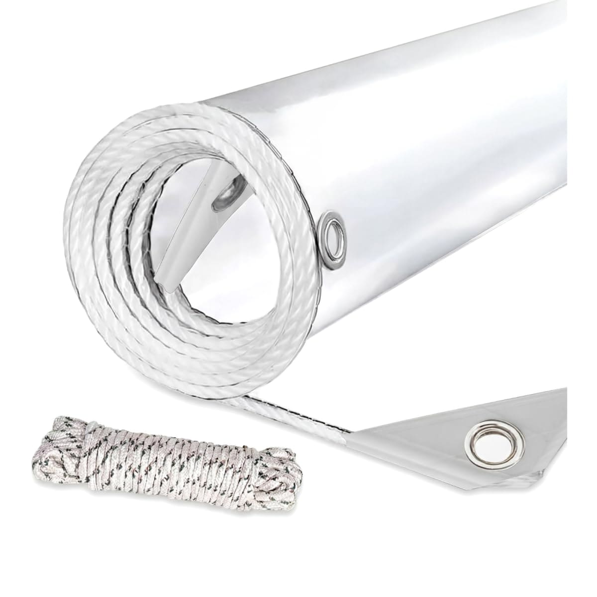 ITOPFOX  Clear Tarp Heavy Duty Waterproof 14 Mil Thick PVC Vinyl Tarp with Grommets Transparent Tarpaulin for Patio Greenhouse Porch Enclosure