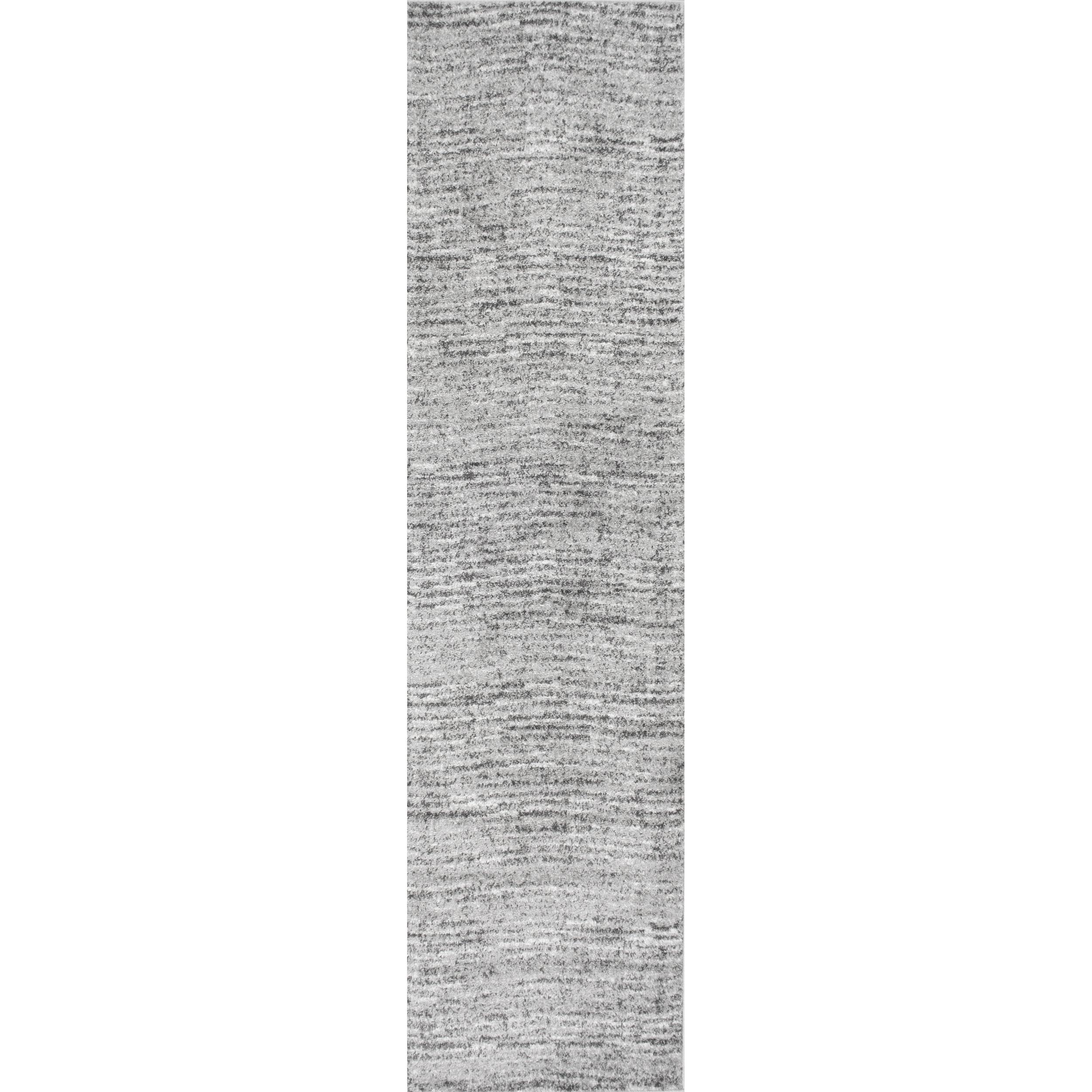 Sherill Gray Synthetic Rectangular Runner Rug