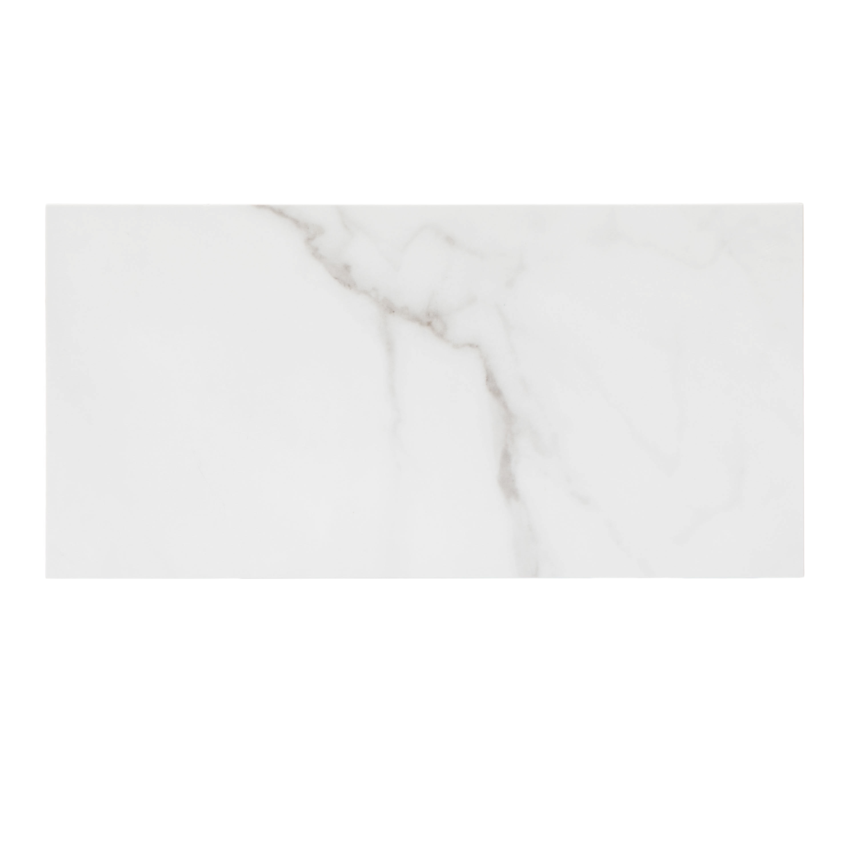 Style Selections 1030379 Statuary White 6-in x 12-in Matte Porcelain Marble look Standard Floor and Wall Tile ( 0.47-sq ft Piece
