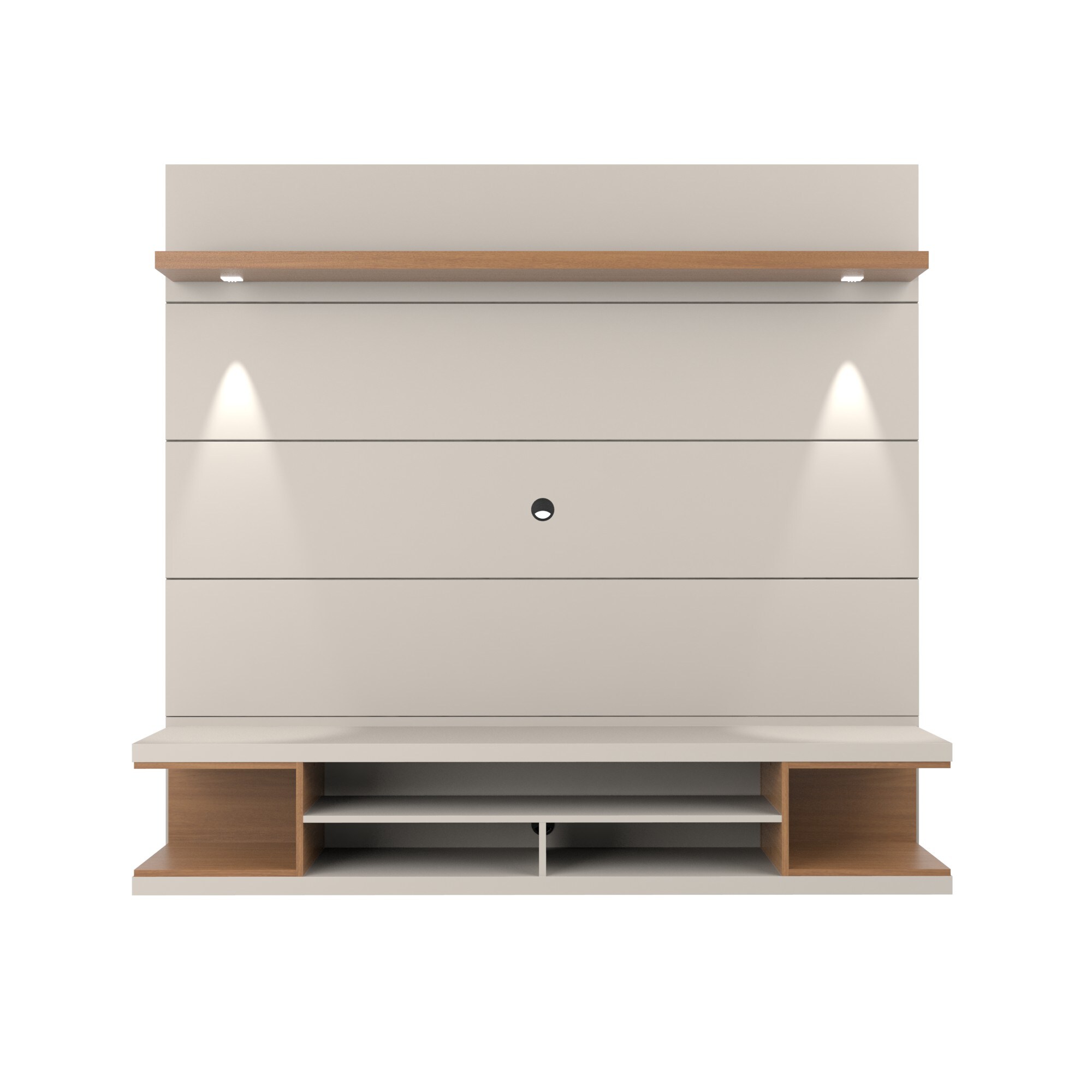 Manhattan Comfort 27951 Utopia Modern/Contemporary Off White and Maple Cream Wall-mounted Integrated Tv Mount (Accommodates TVs up to 60-in)