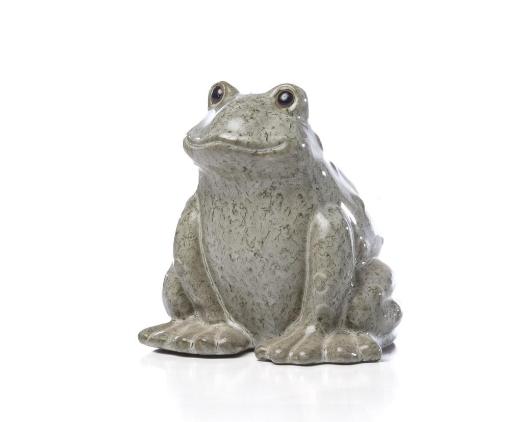 Style Selections 11.75-in H x 12.5-in W Gray Frog Garden Statue