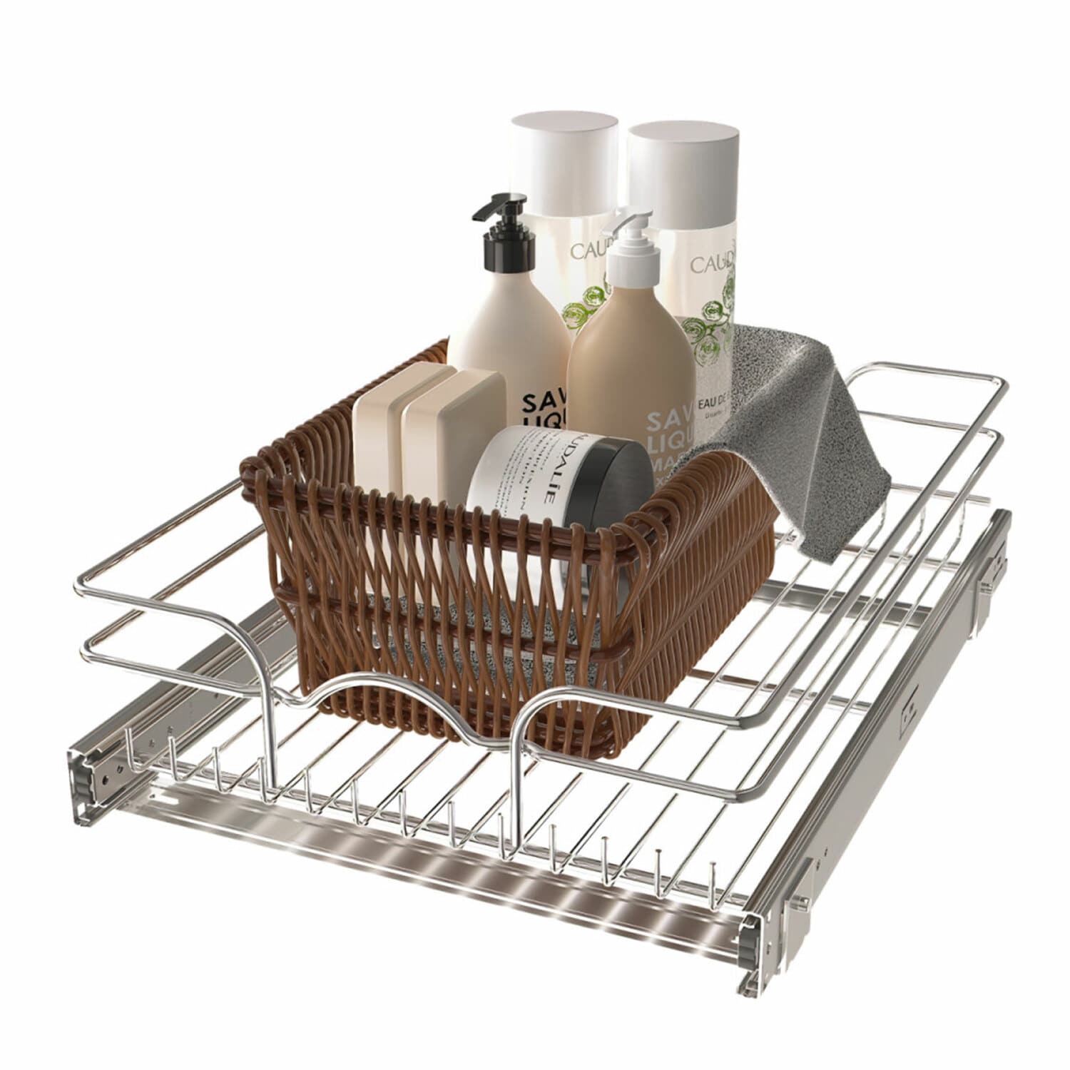 Rev-A-Shelf 167708 Kitchen Cabinet Pullout Shelf and Drawer Organizer Slide Out Pantry Storage Basket in Multiple Sizes 15 x 20 In 5WB1 1520CR 1