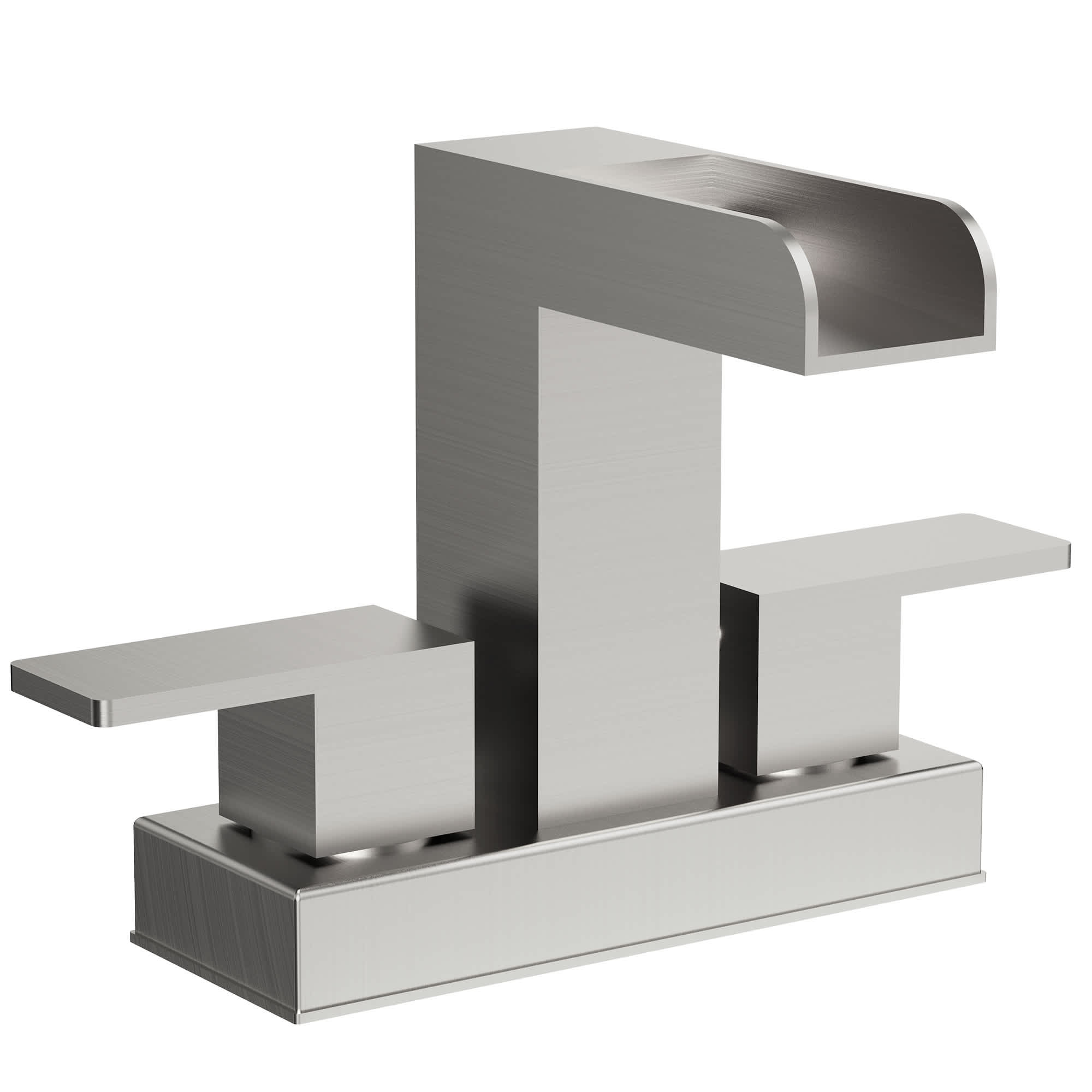 EVERSTEIN SFS-1118-NK Brushed Nickel 4-in centerset 2-handle Mid-arc Commercial/Residential Handle Bathroom Sink Faucet