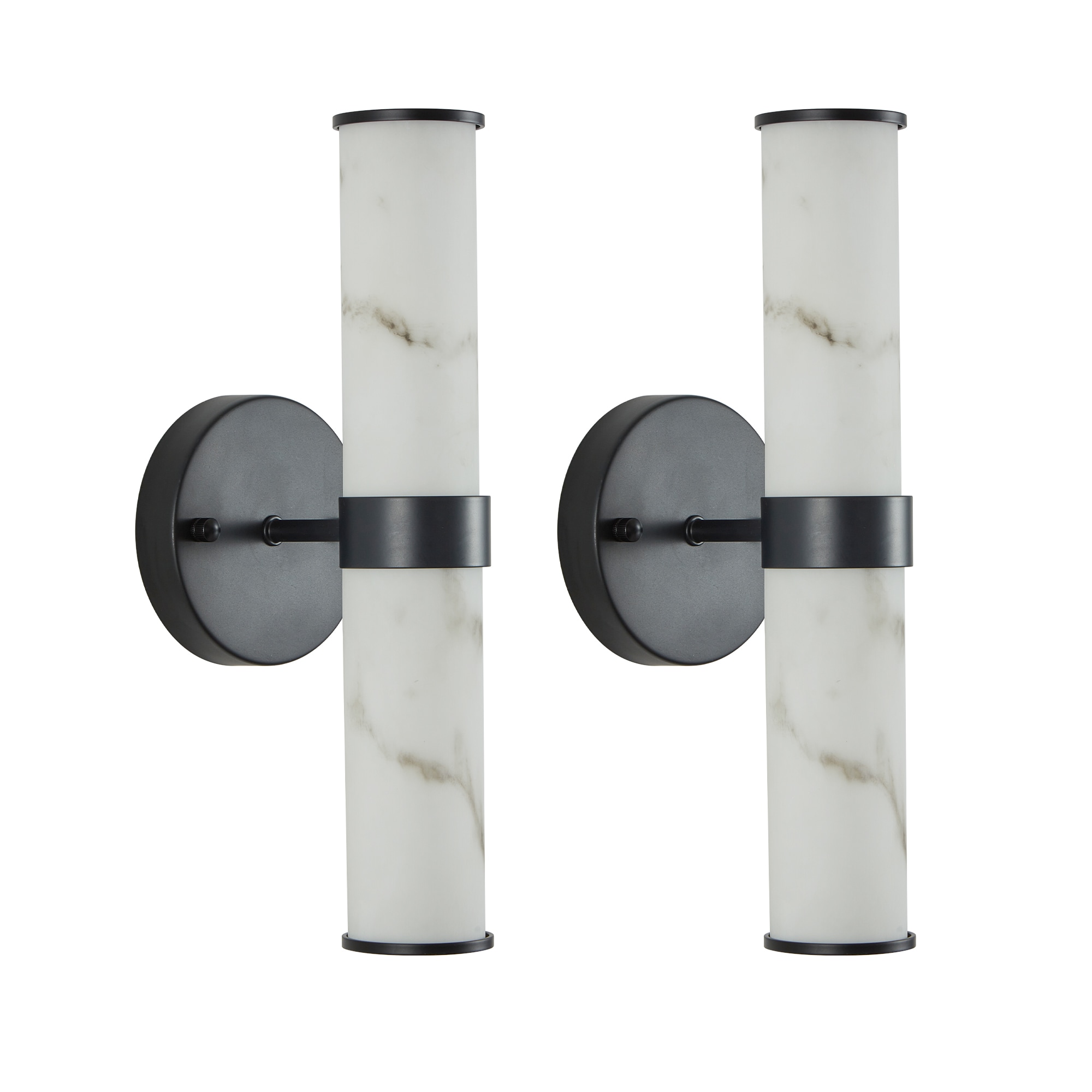 Flynama Set of 2 Wall Light 4.7-in W 2 -Light Black Integrated LED Wall Sconce