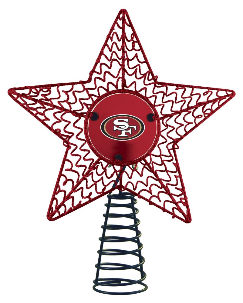 The Memory Company 10 Lighted Red and Pink Star MLB Cincinnati Reds Mosaic  Christmas Tree Topper