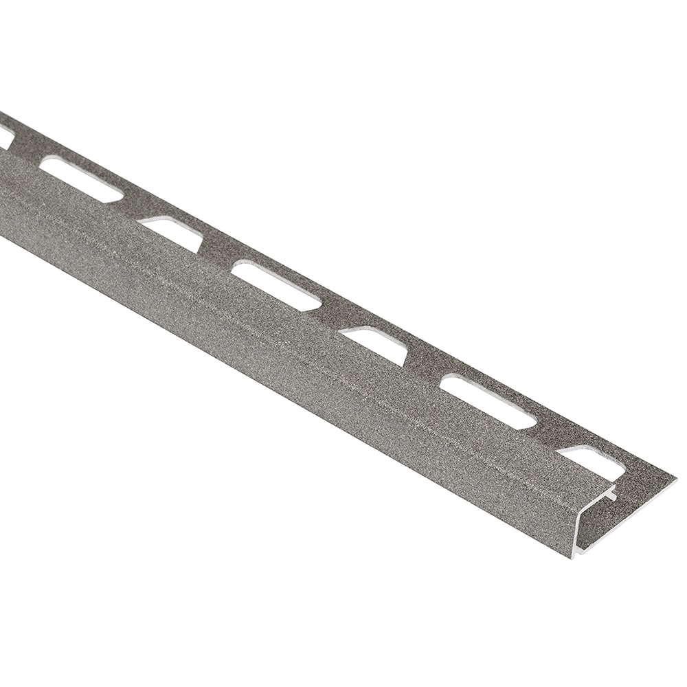 Schluter Systems Q110TSSG Quadec 0.438-in W x 98.5-in L Stone grey textured color-coated aluminum Aluminum Square edge Tile Edge Trim
