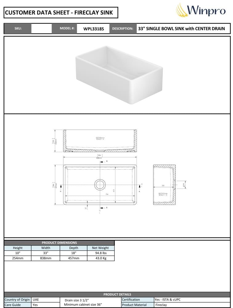 Winpro LWPL3318S Kitchen-Sinks - View #5