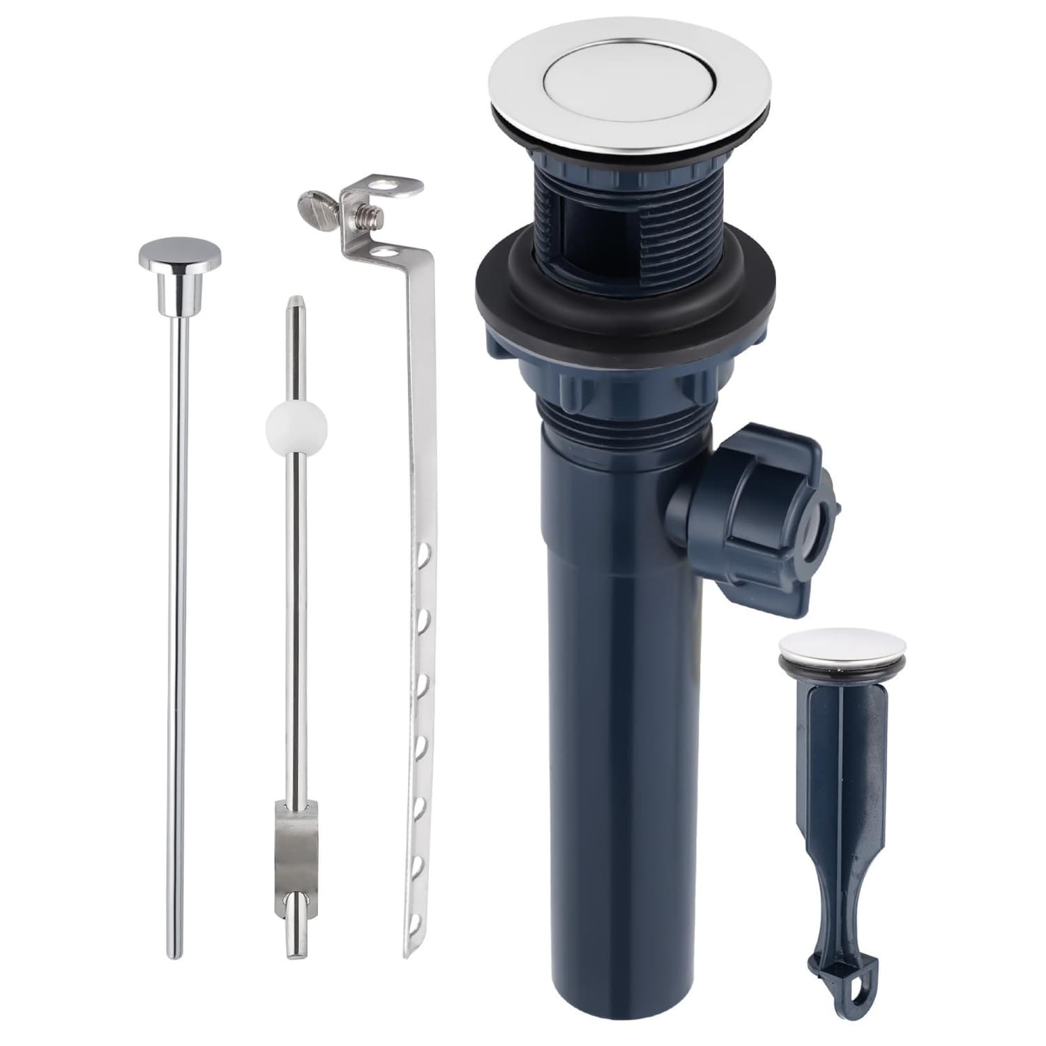Angel Sar - Chrome Bathroom Sink Drain with Overflow for Bathroom Faucet