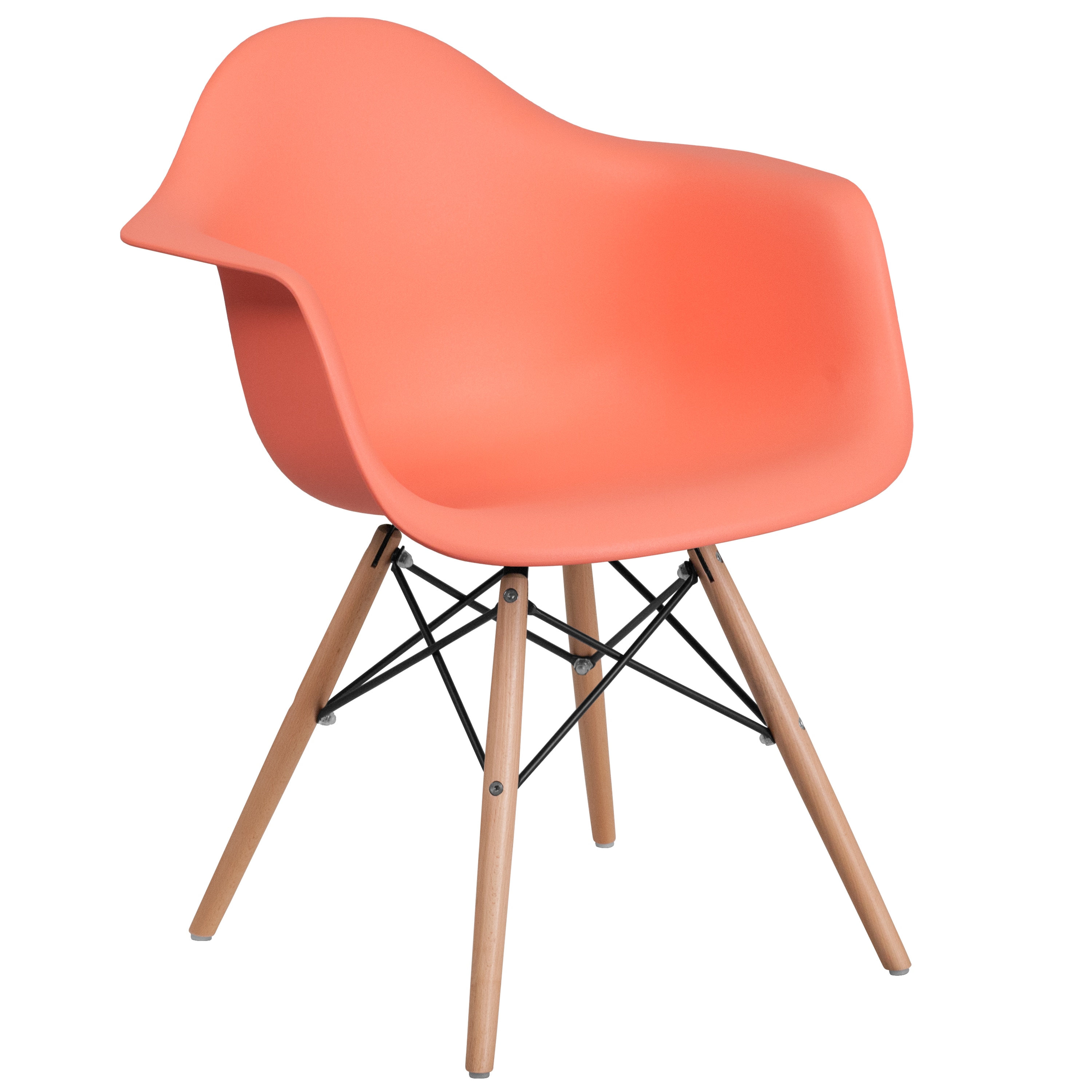 Flash Furniture 889142209911 Alonza Modern Peach Plastic Accent Chair