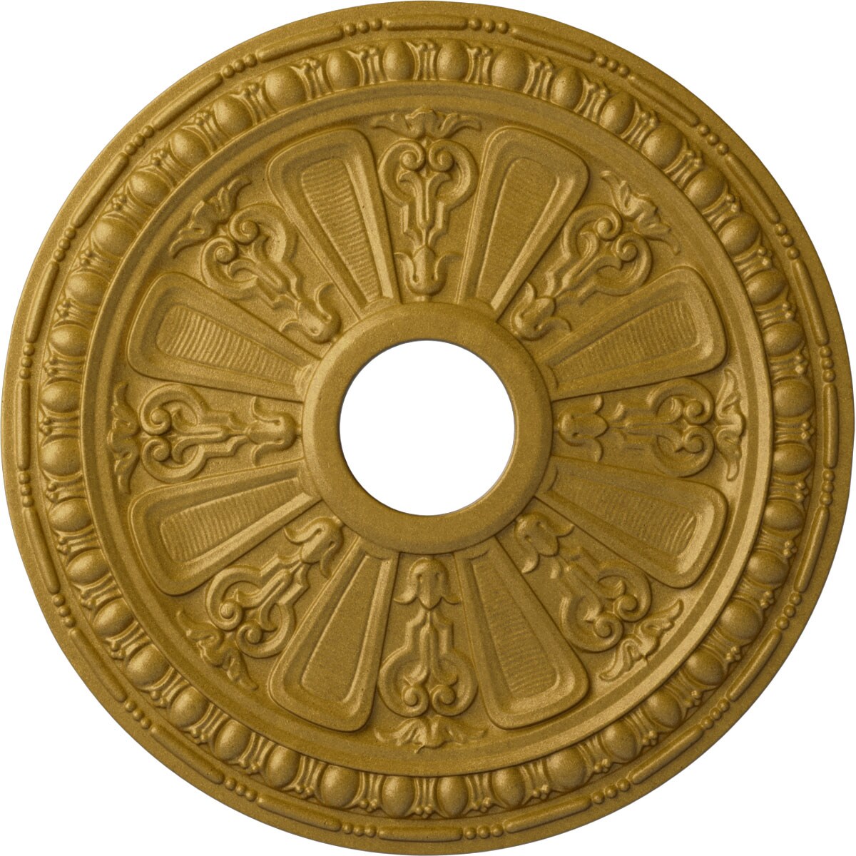 Ekena Millwork CM18RAPGS Raymond 18.125-in W x 18.125-in L Painted Pharaohs Gold Polyurethane Whole Ceiling Medallion