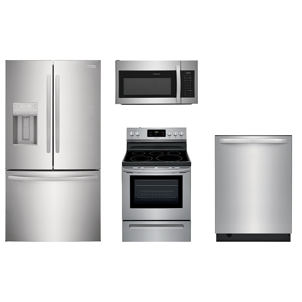 Shop Frigidaire 233 Cu Ft Counter Depth French Door Refrigerator And Steam Clean Electric Range 0952