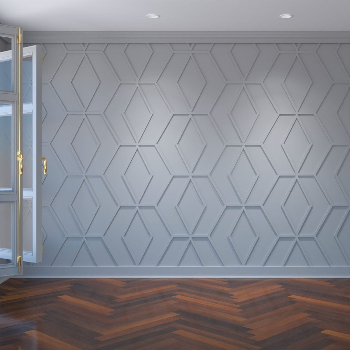 Ekena Millwork WALP24X24HRE 23-3/8-in x 23-3/8-in Smooth Paintable/Stainable White PVC Fretwork Wall Panel ( 3.79 )